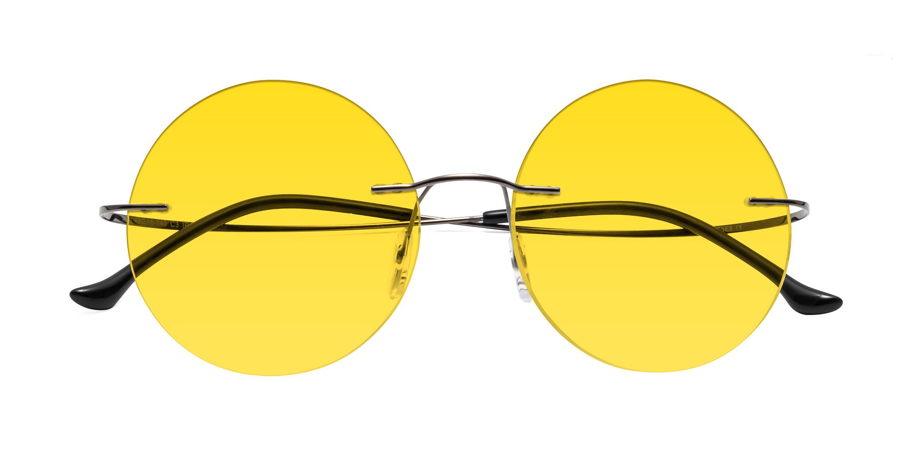 Folded Front of Artist in Gunmetal with Yellow Tinted Lenses