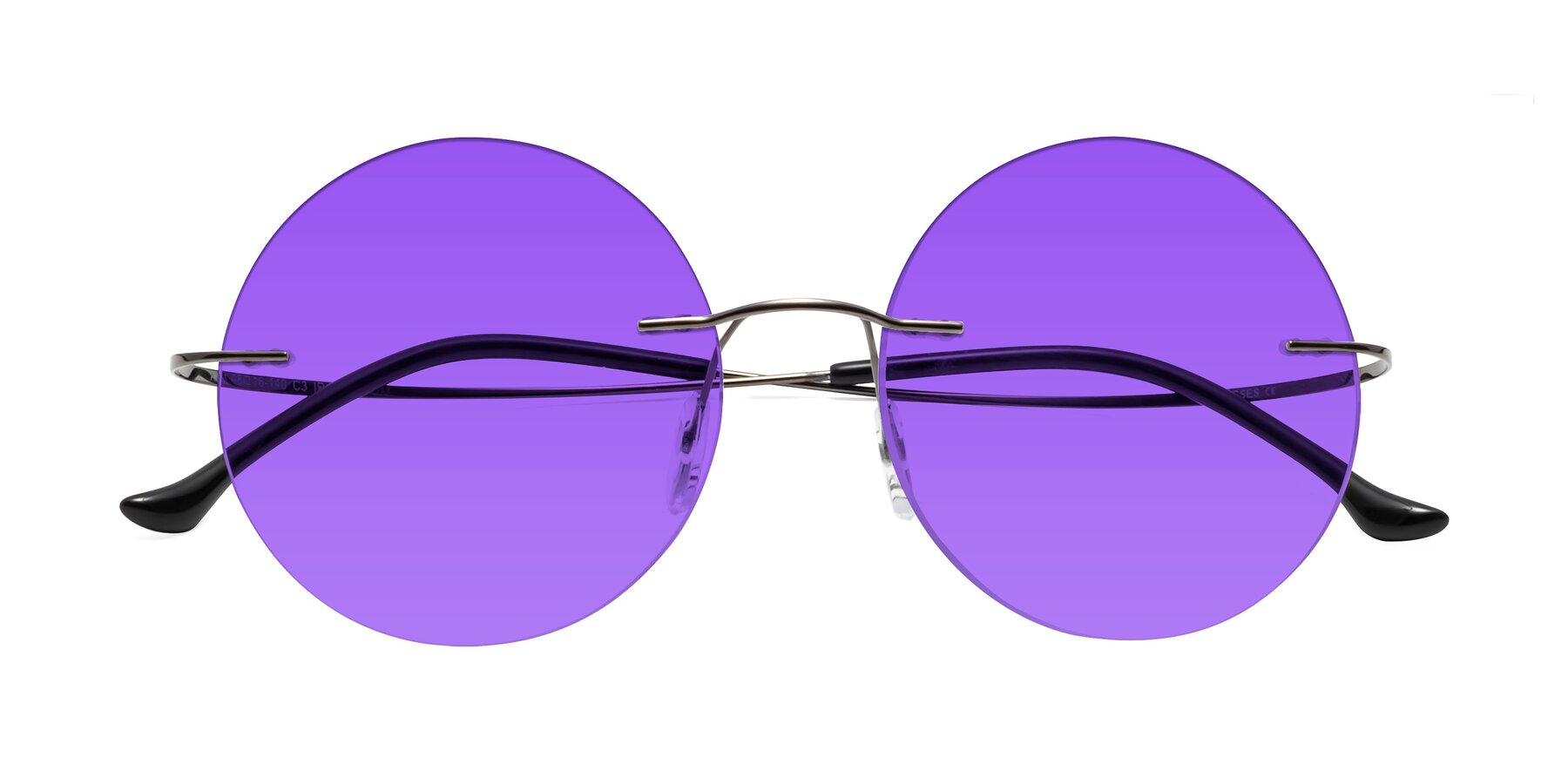 Folded Front of Artist in Gunmetal with Purple Tinted Lenses