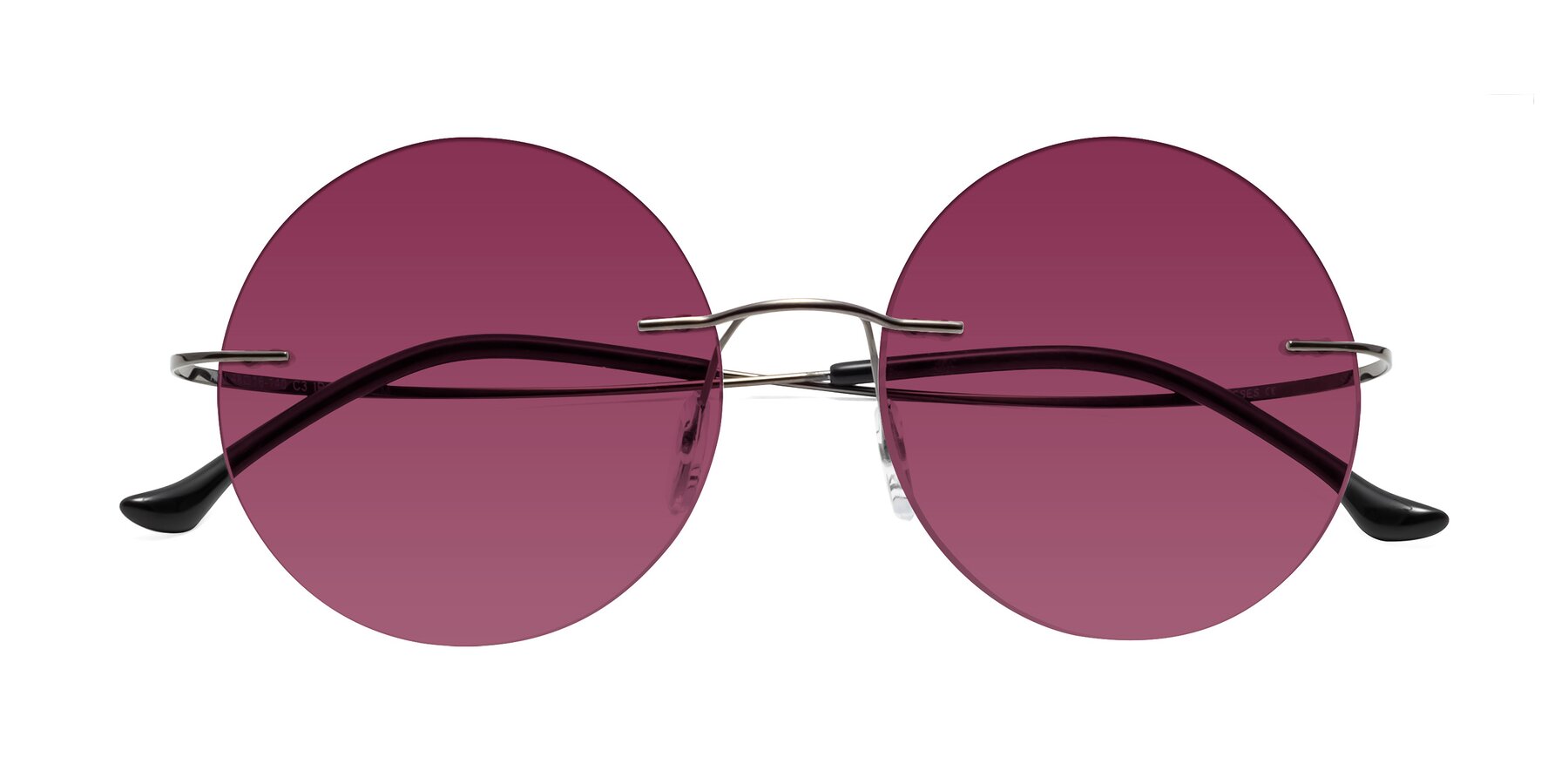 Folded Front of Artist in Gunmetal with Wine Tinted Lenses