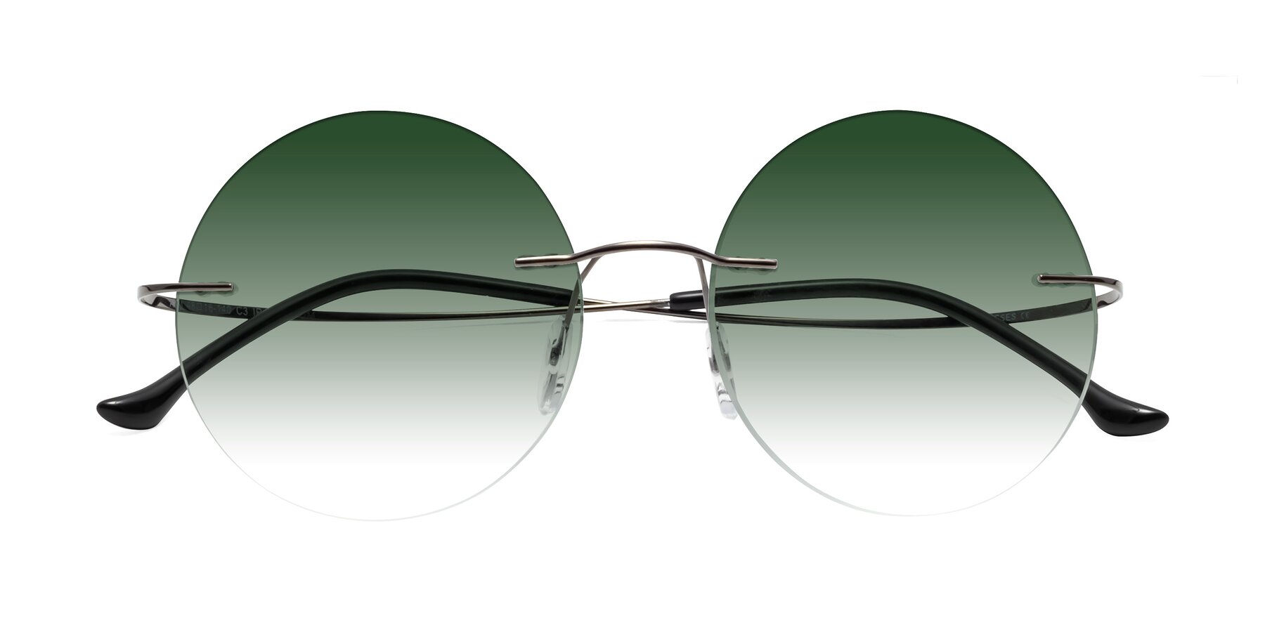 Folded Front of Artist in Gunmetal with Green Gradient Lenses