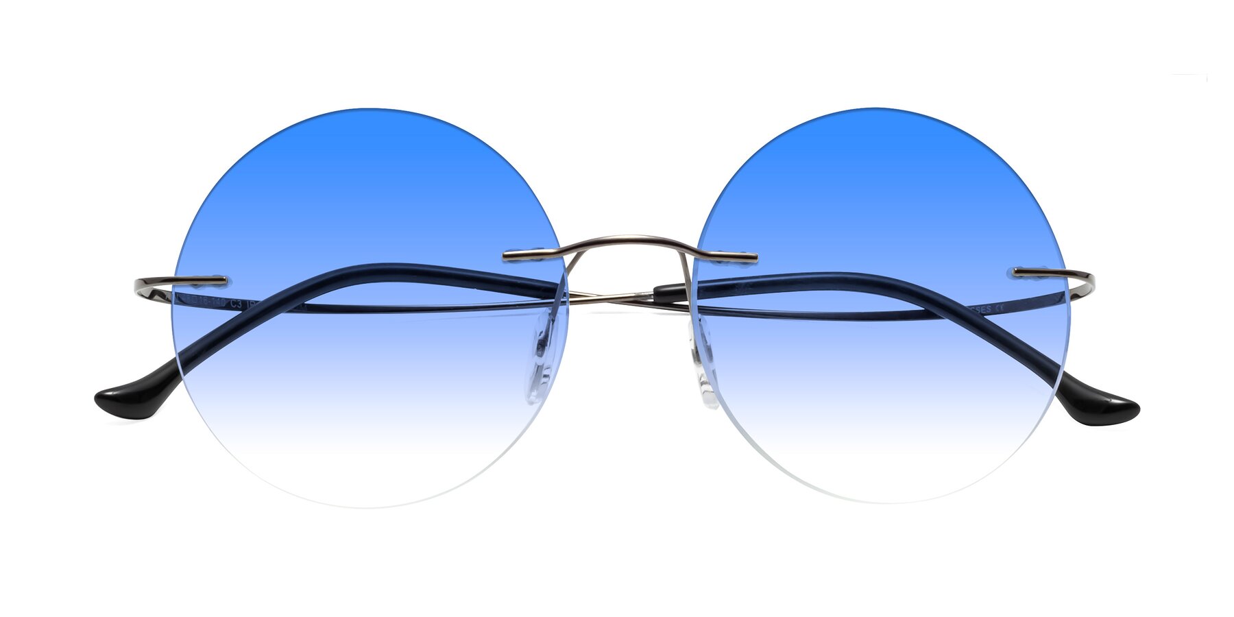 Folded Front of Artist in Gunmetal with Blue Gradient Lenses