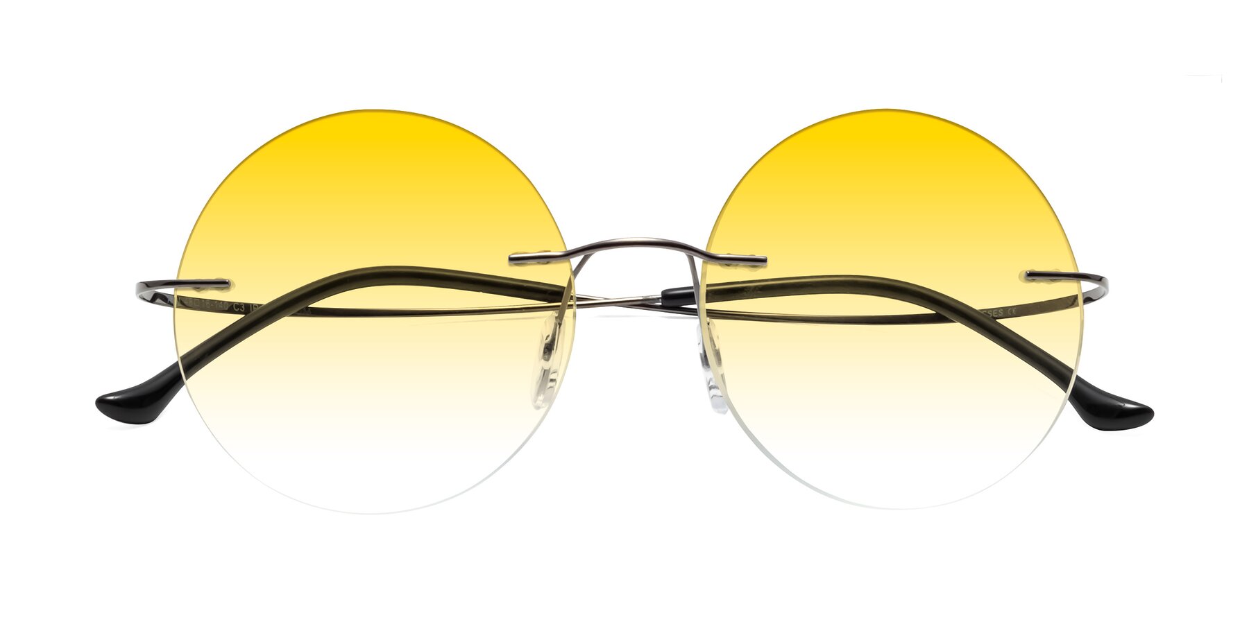 Folded Front of Artist in Gunmetal with Yellow Gradient Lenses