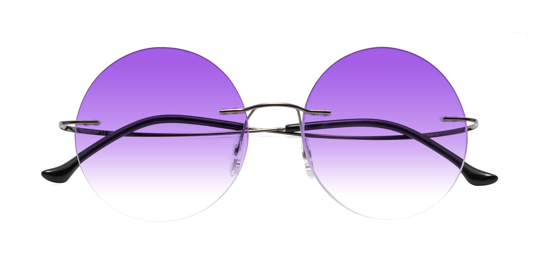 Folded Front of Artist in Gunmetal with Purple Gradient Lenses