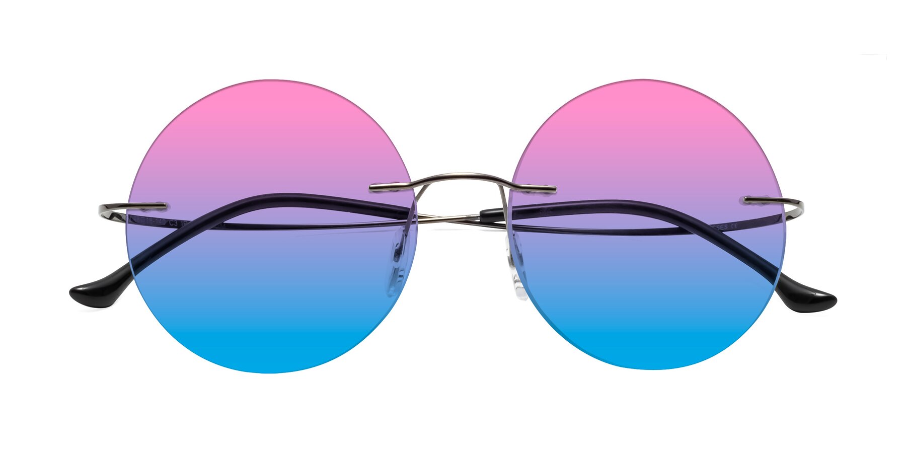 Folded Front of Artist in Gunmetal with Pink / Blue Gradient Lenses