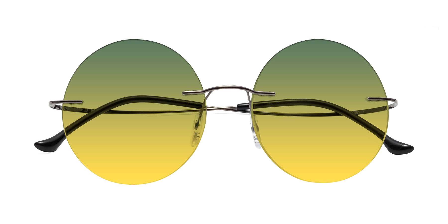 Folded Front of Artist in Gunmetal with Green / Yellow Gradient Lenses