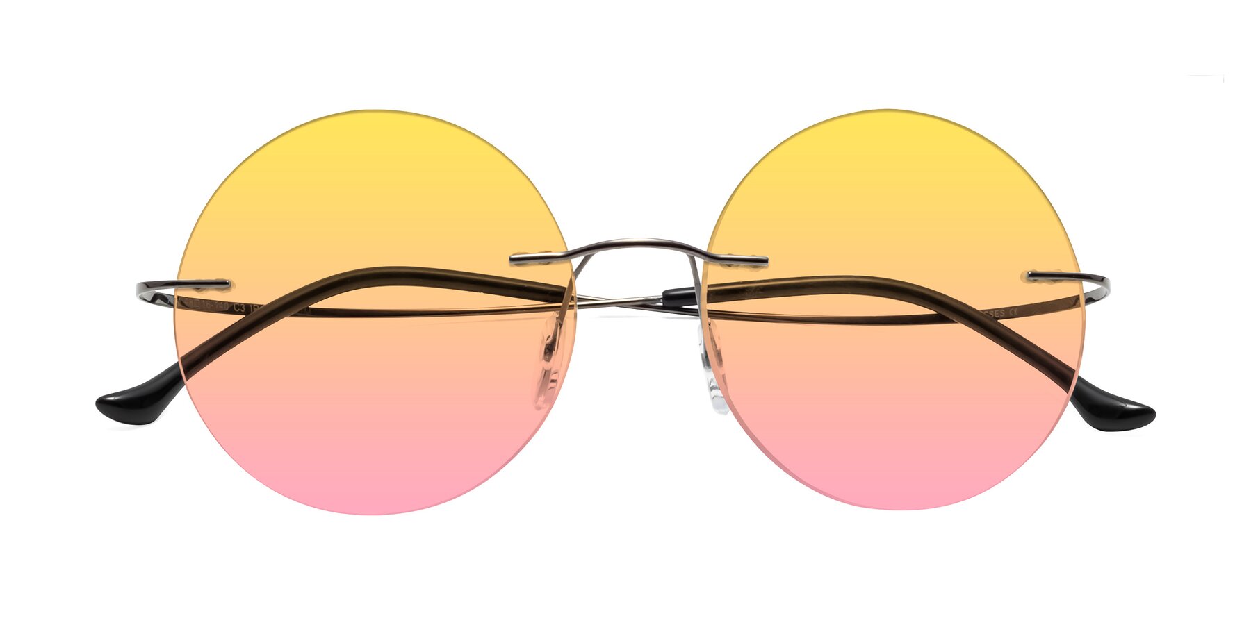 Folded Front of Artist in Gunmetal with Yellow / Pink Gradient Lenses