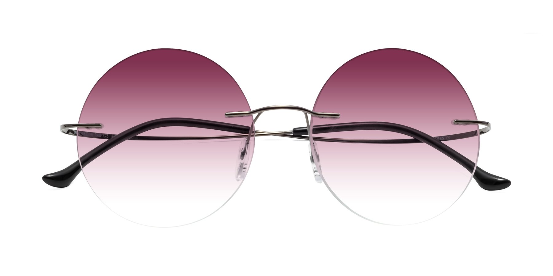 Folded Front of Artist in Gunmetal with Wine Gradient Lenses