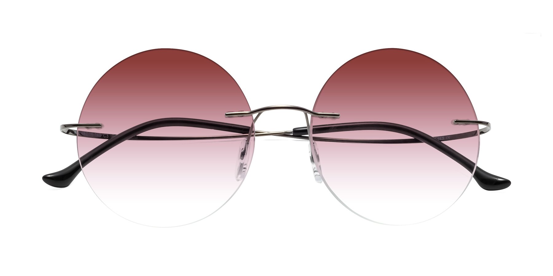 Folded Front of Artist in Gunmetal with Garnet Gradient Lenses