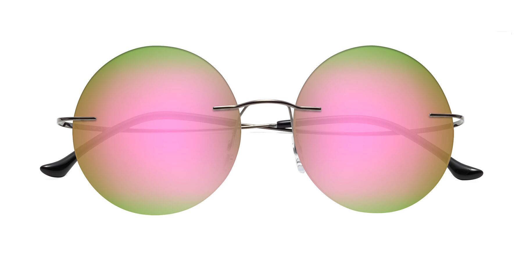 Folded Front of Artist in Gunmetal with Pink Mirrored Lenses