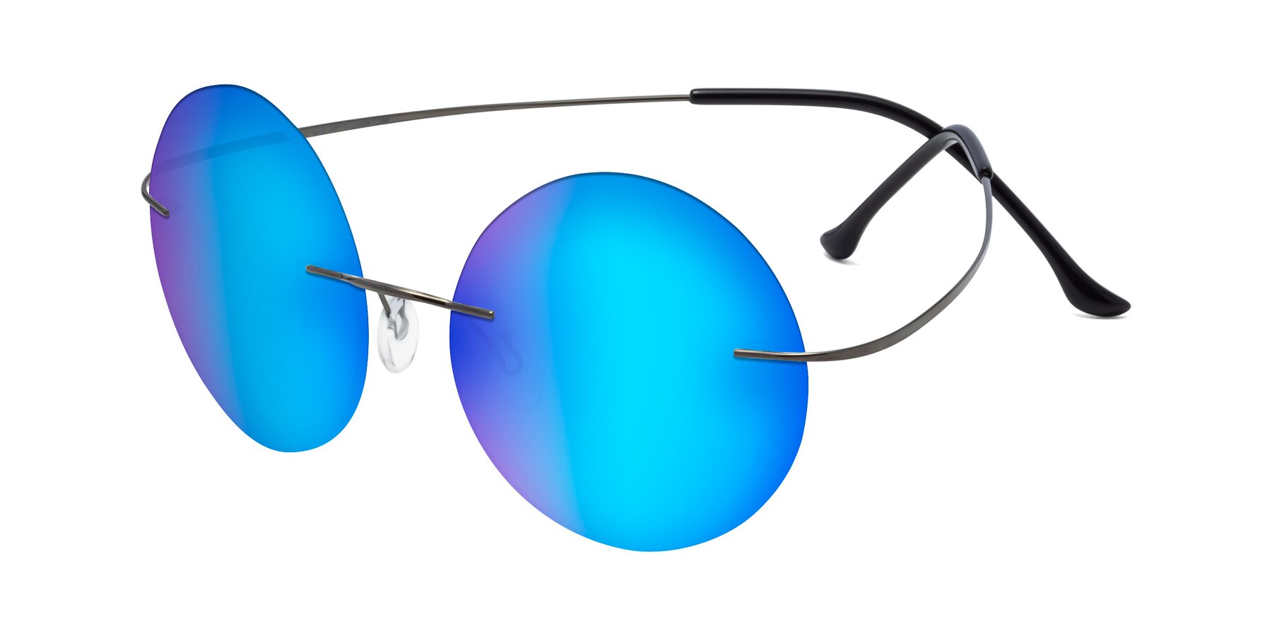 Angle of Artist in Gunmetal with Blue Mirrored Lenses