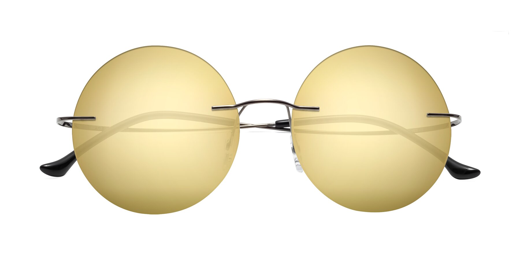 Folded Front of Artist in Gunmetal with Gold Mirrored Lenses