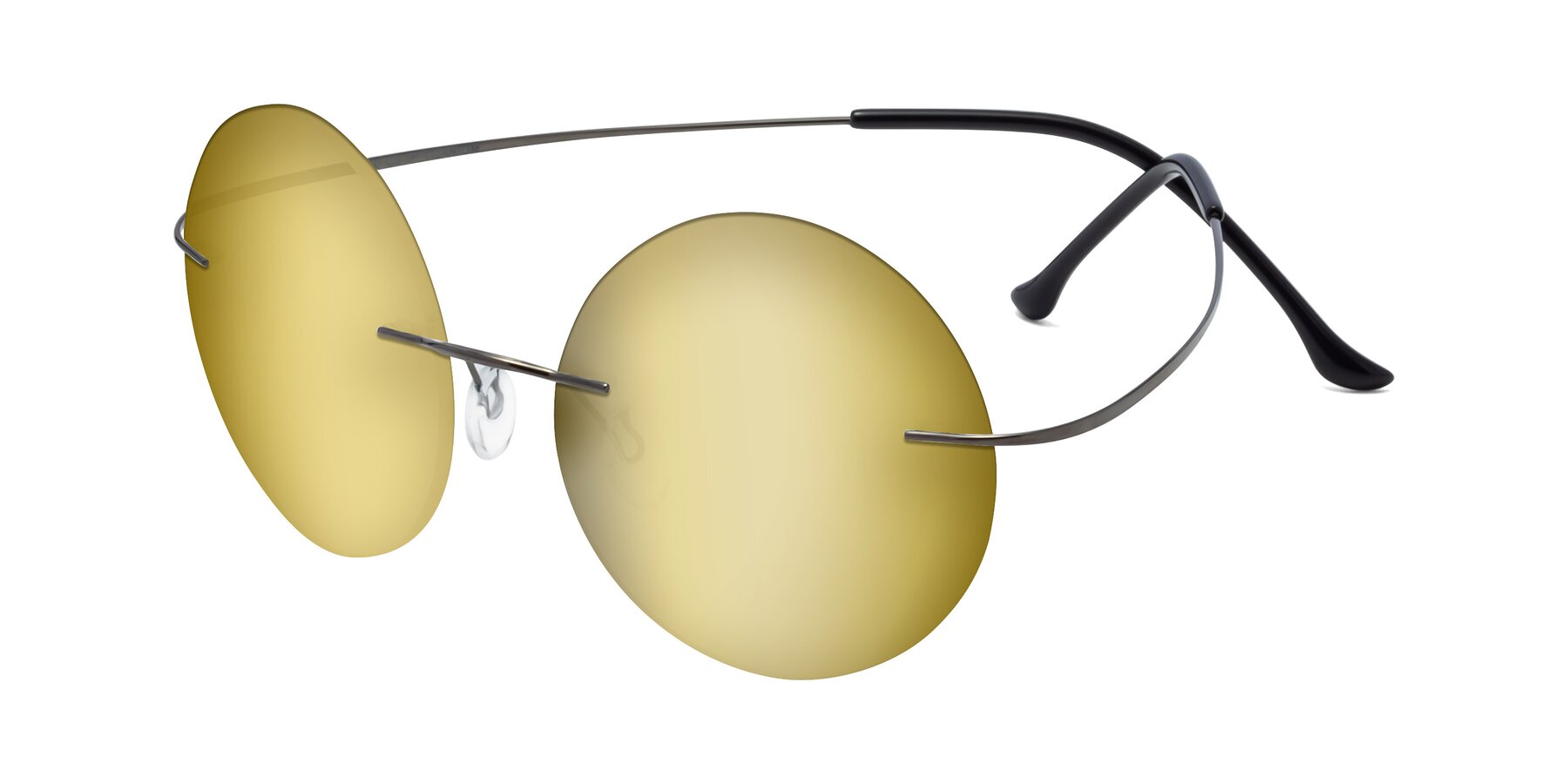Angle of Artist in Gunmetal with Gold Mirrored Lenses