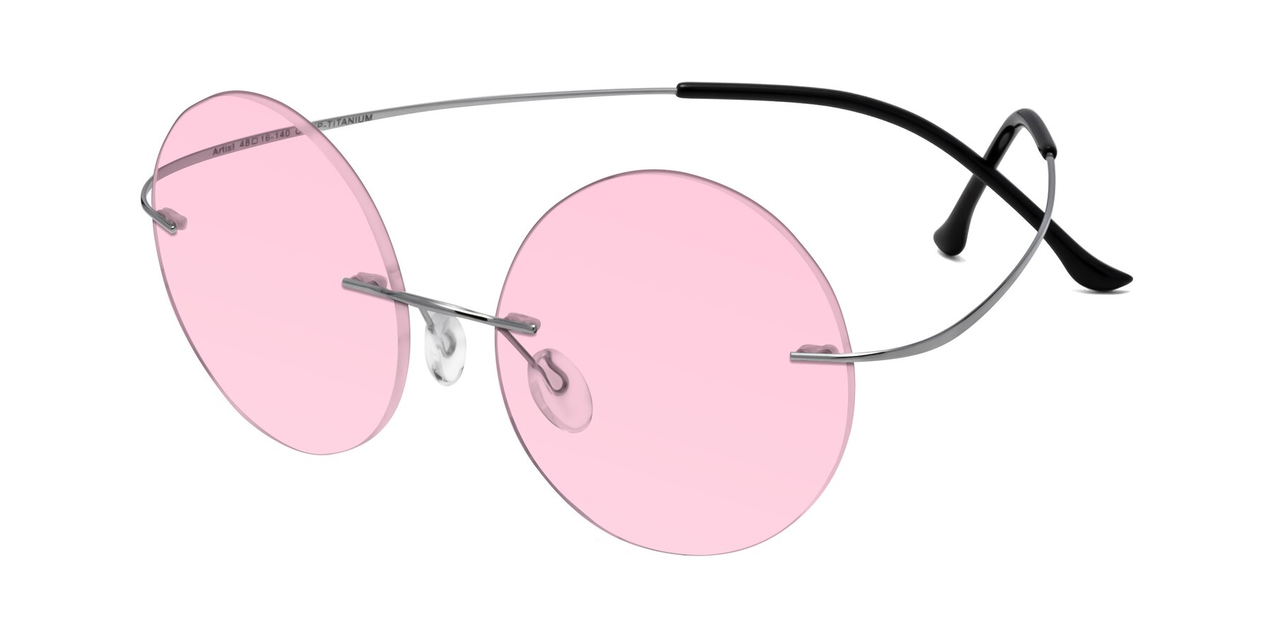 Angle of Artist in Silver with Light Pink Tinted Lenses