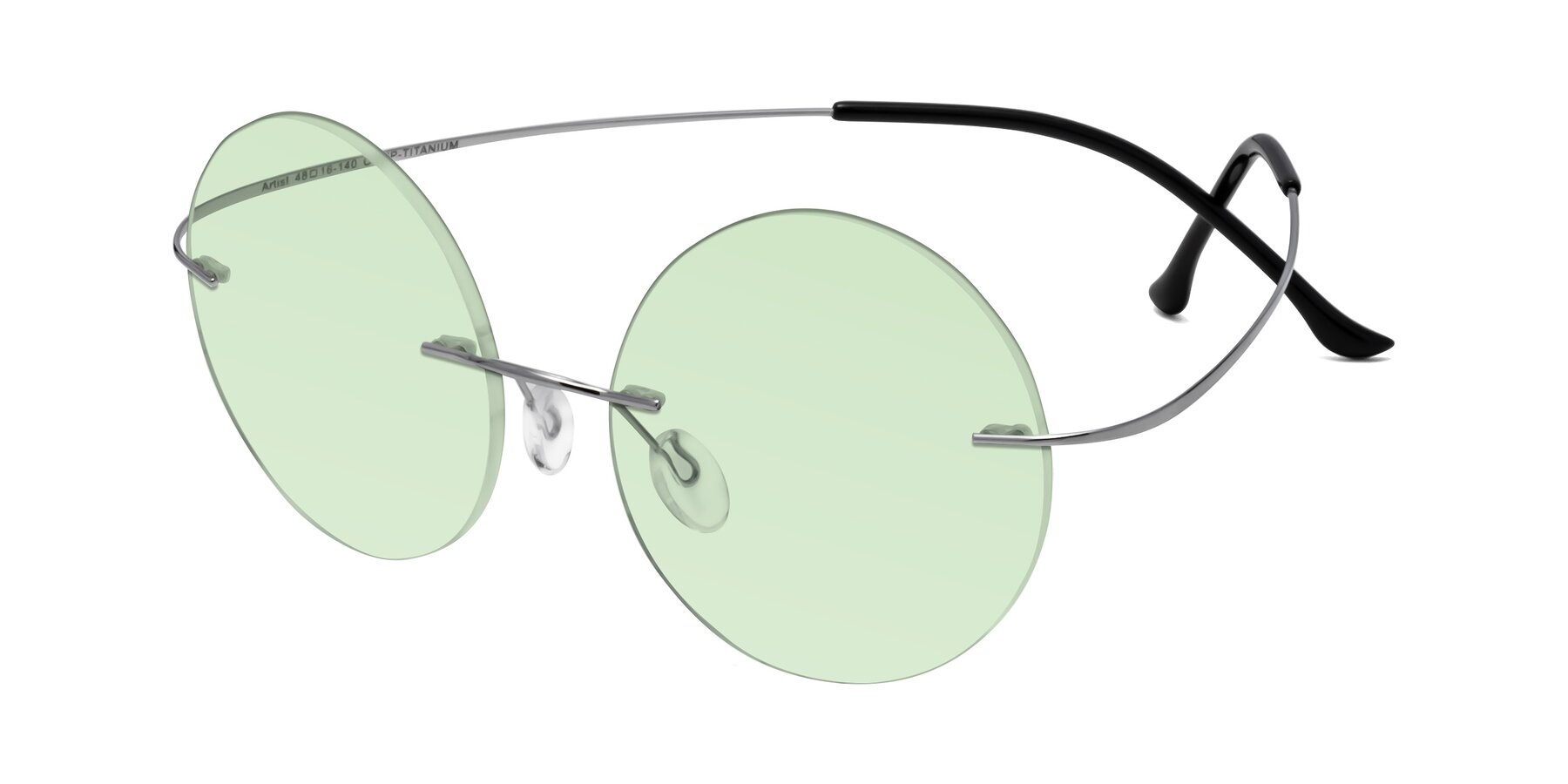 Angle of Artist in Silver with Light Green Tinted Lenses