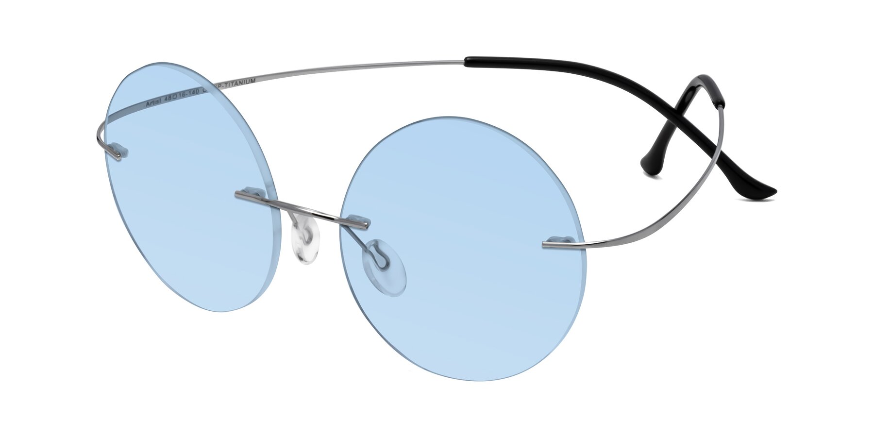 Angle of Artist in Silver with Light Blue Tinted Lenses