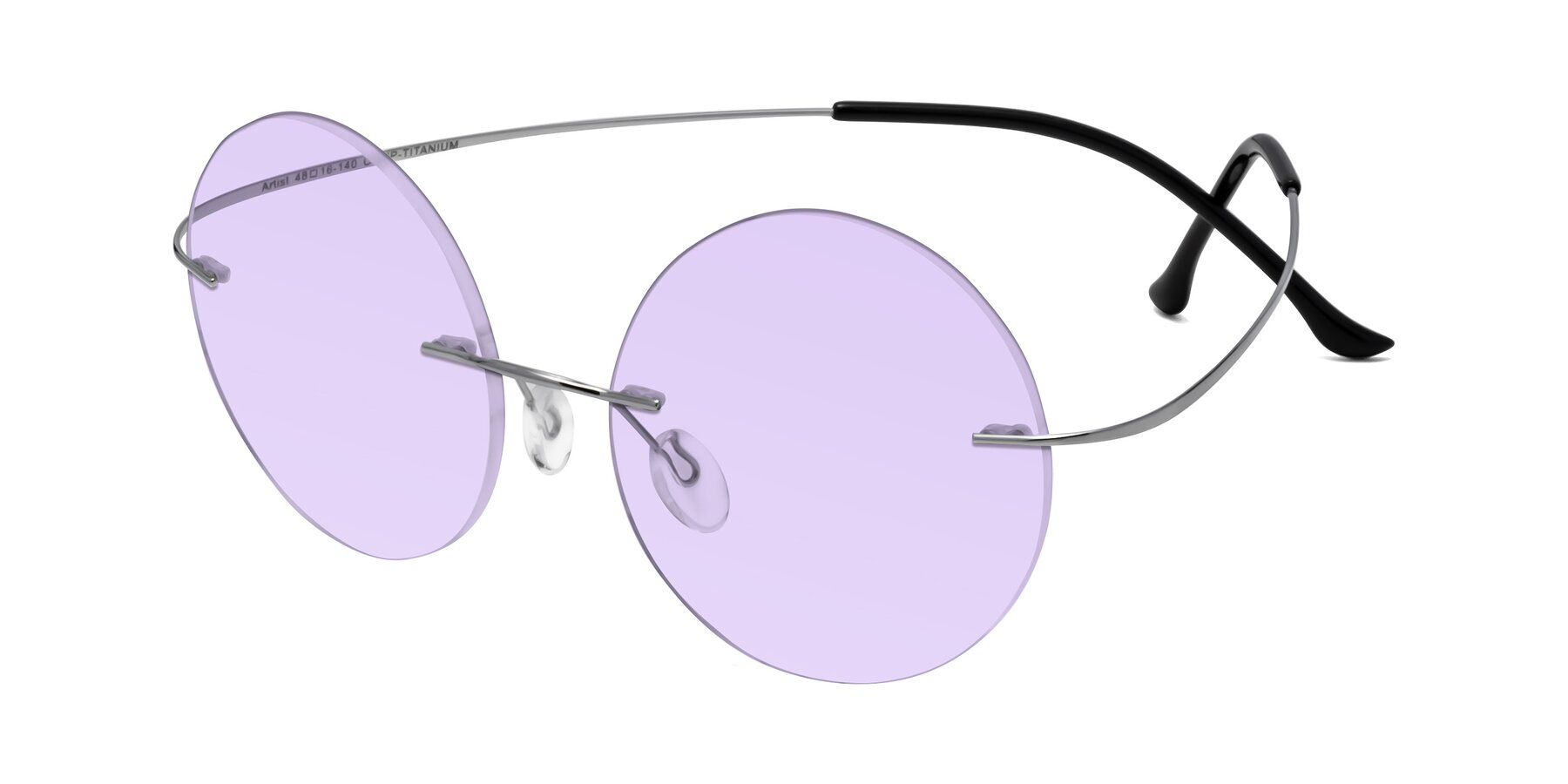 Angle of Artist in Silver with Light Purple Tinted Lenses