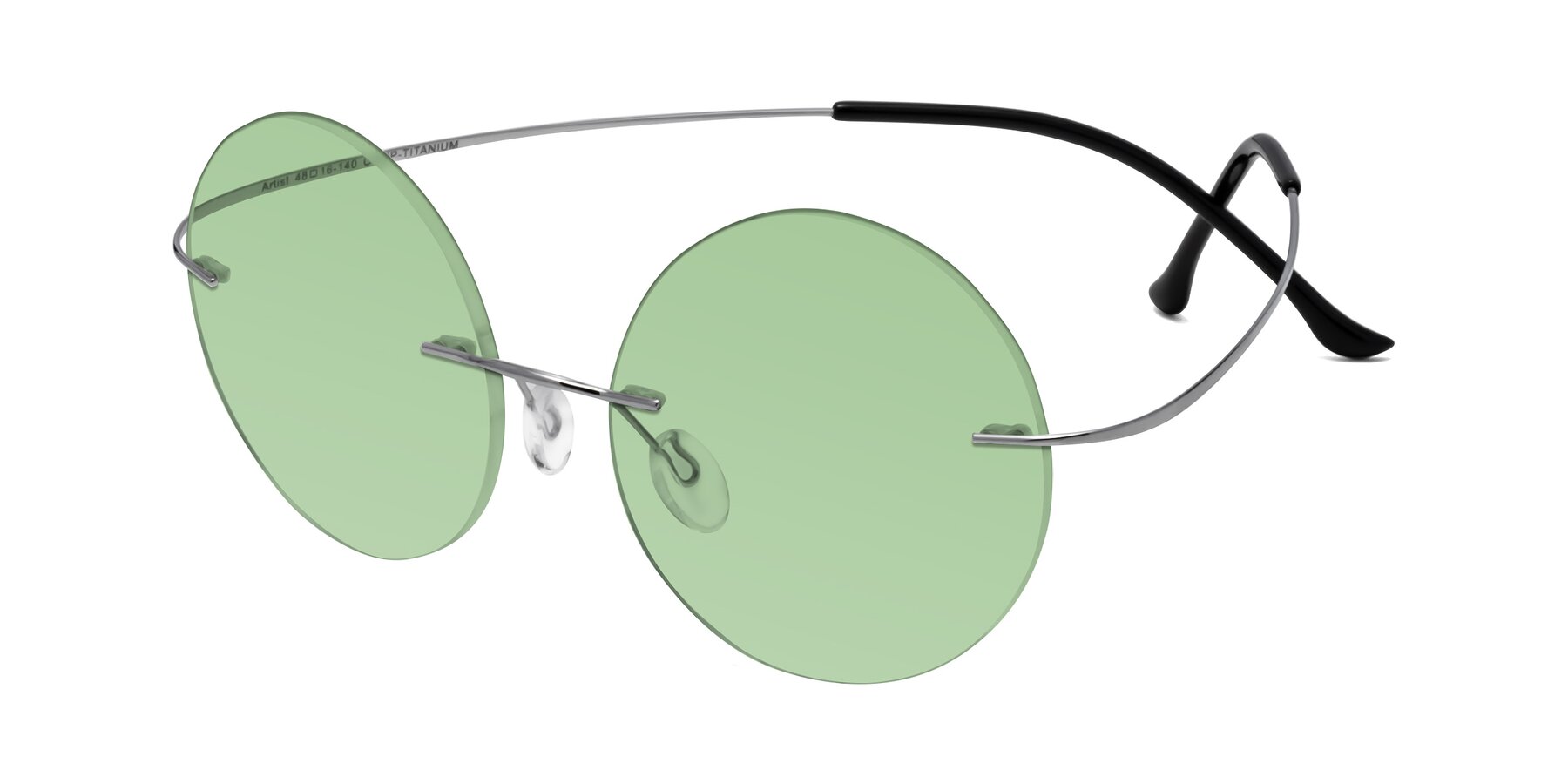 Angle of Artist in Silver with Medium Green Tinted Lenses