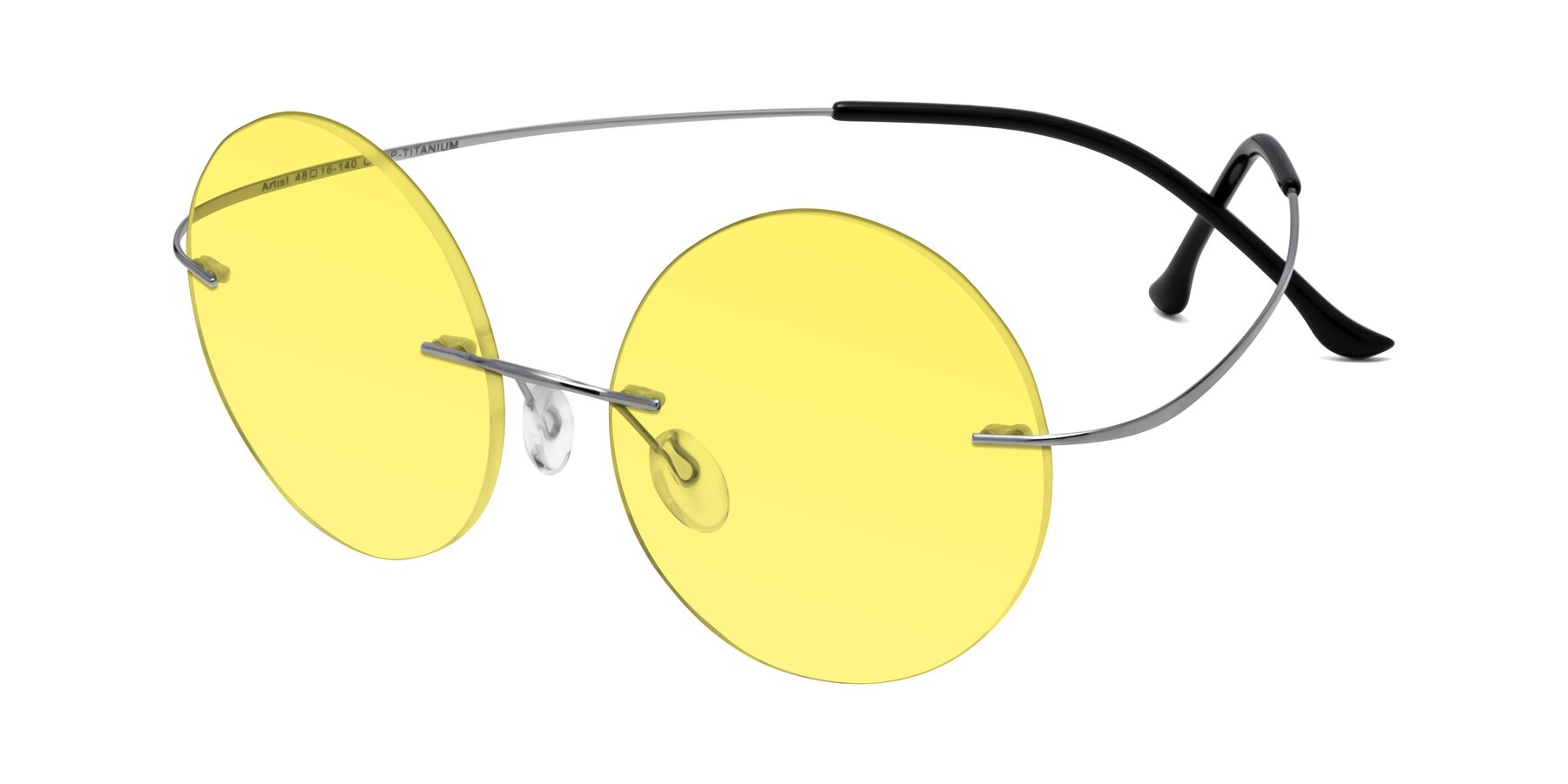 Angle of Artist in Silver with Medium Yellow Tinted Lenses