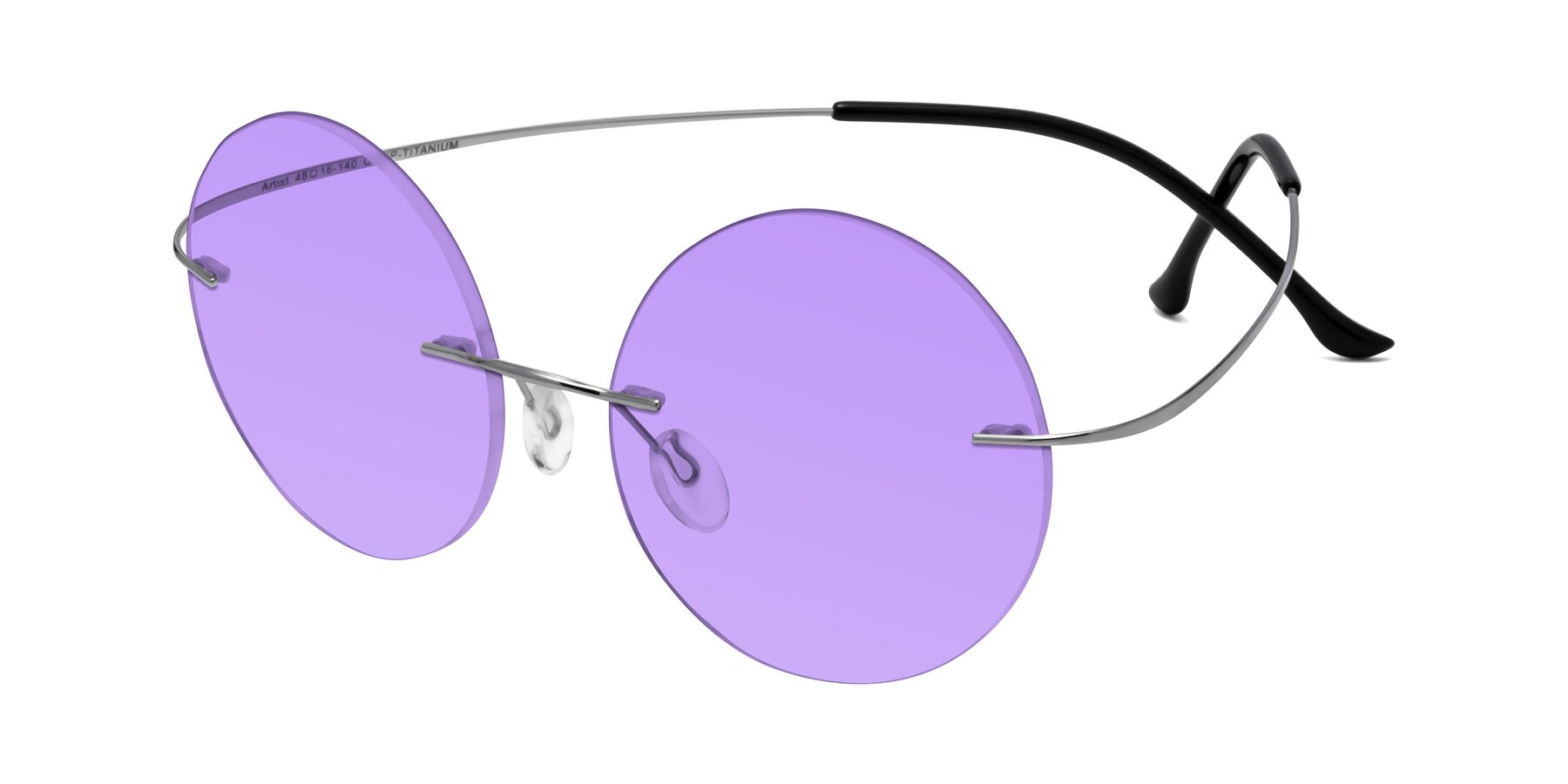 Angle of Artist in Silver with Medium Purple Tinted Lenses