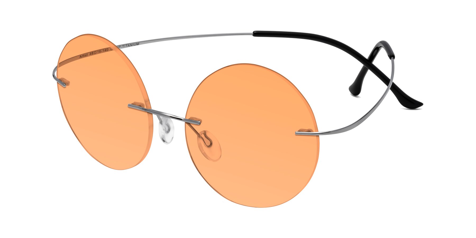 Angle of Artist in Silver with Medium Orange Tinted Lenses