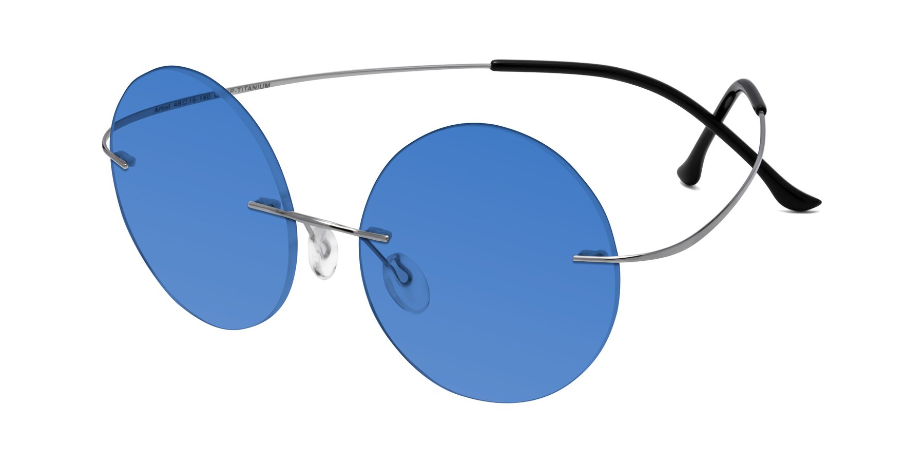 Angle of Artist in Silver with Blue Tinted Lenses
