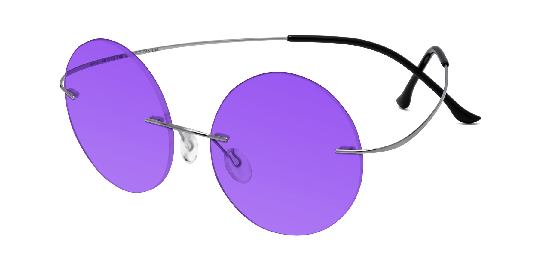 Angle of Artist in Silver with Purple Tinted Lenses