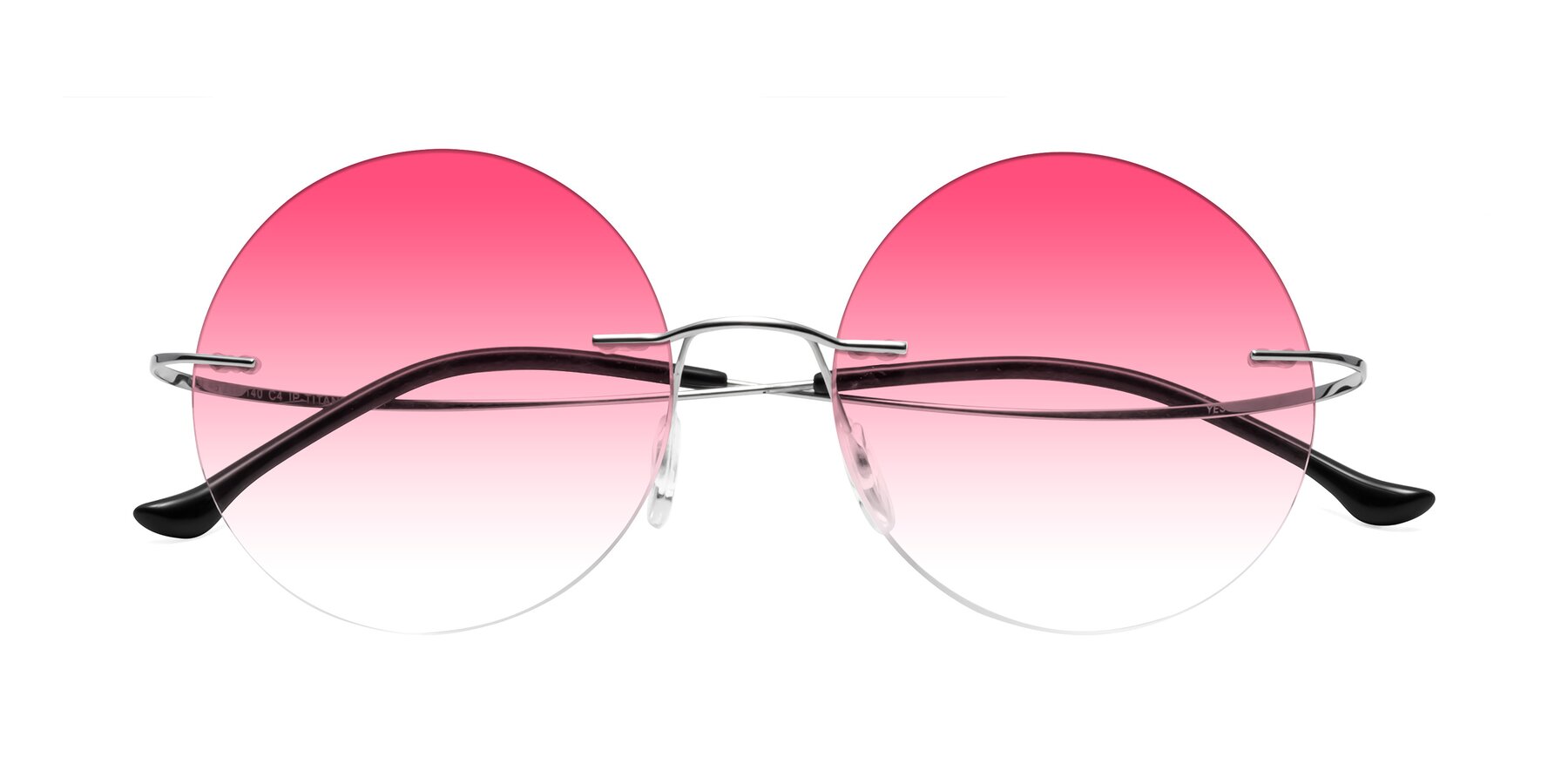 Folded Front of Artist in Silver with Pink Gradient Lenses