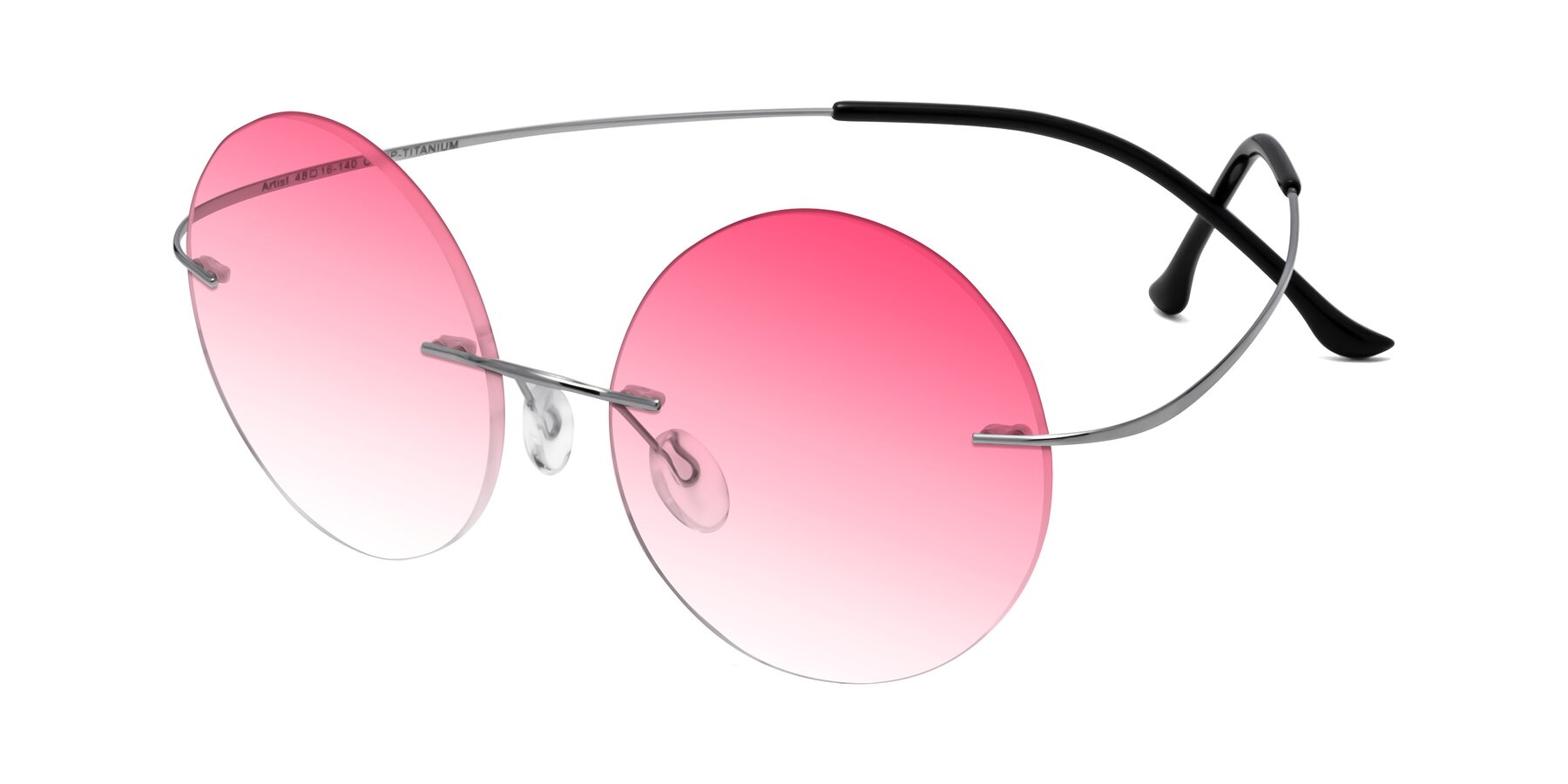 Angle of Artist in Silver with Pink Gradient Lenses