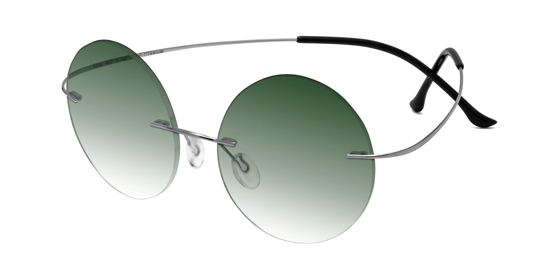 Angle of Artist in Silver with Green Gradient Lenses