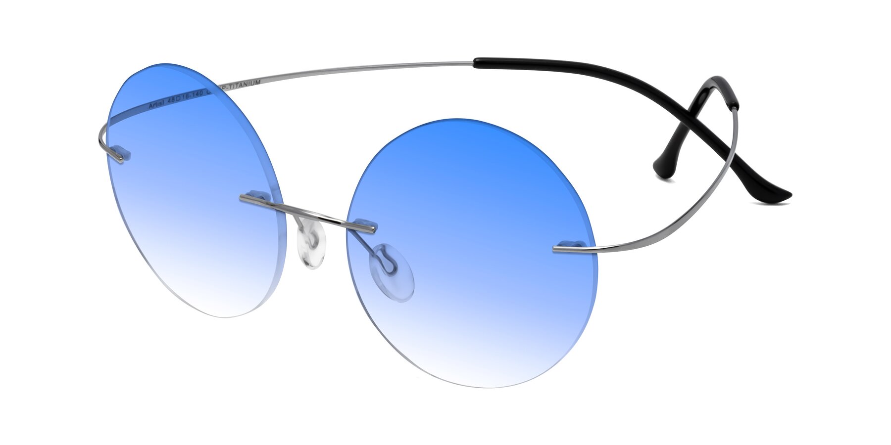 Angle of Artist in Silver with Blue Gradient Lenses