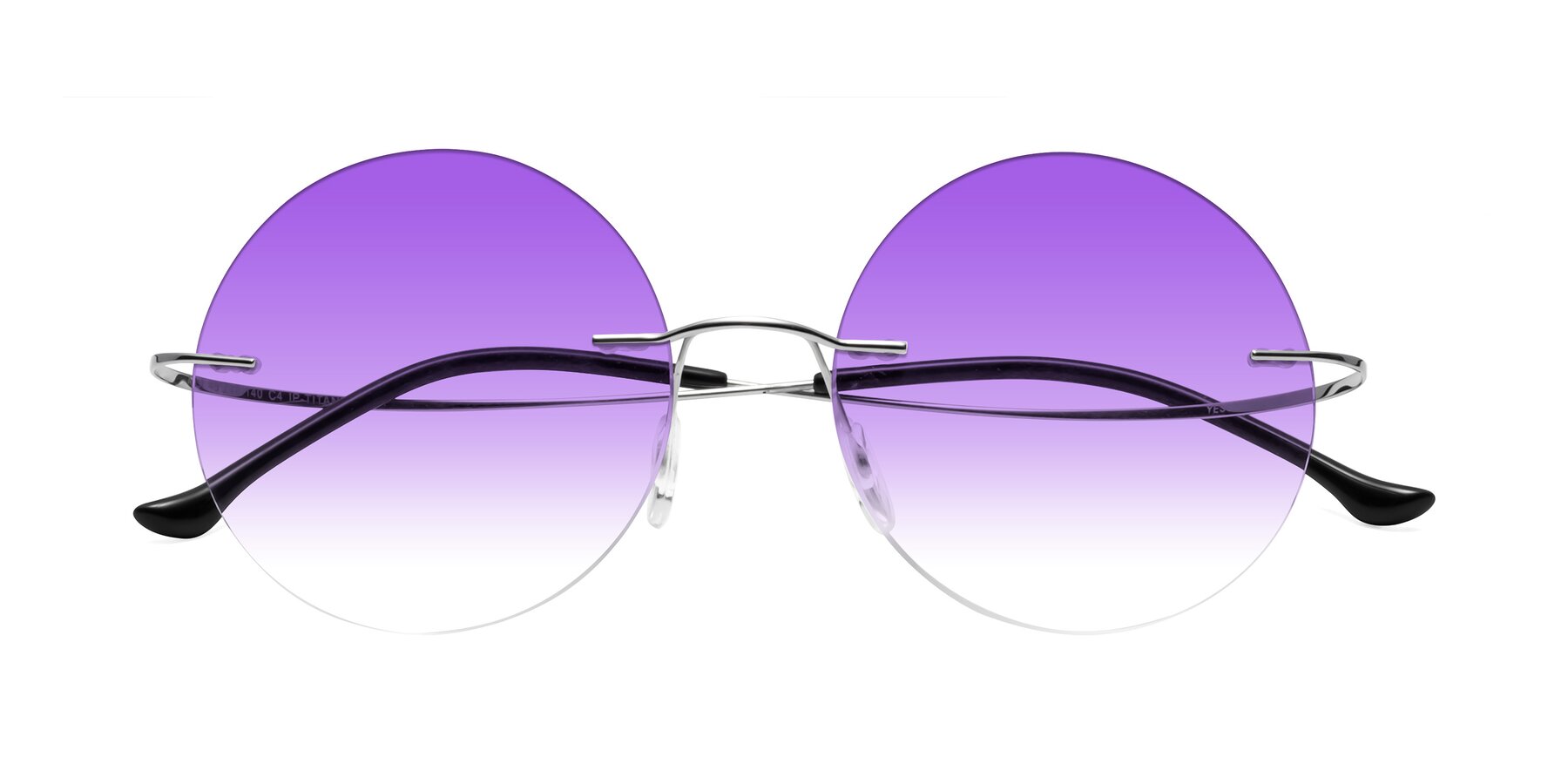 Folded Front of Artist in Silver with Purple Gradient Lenses