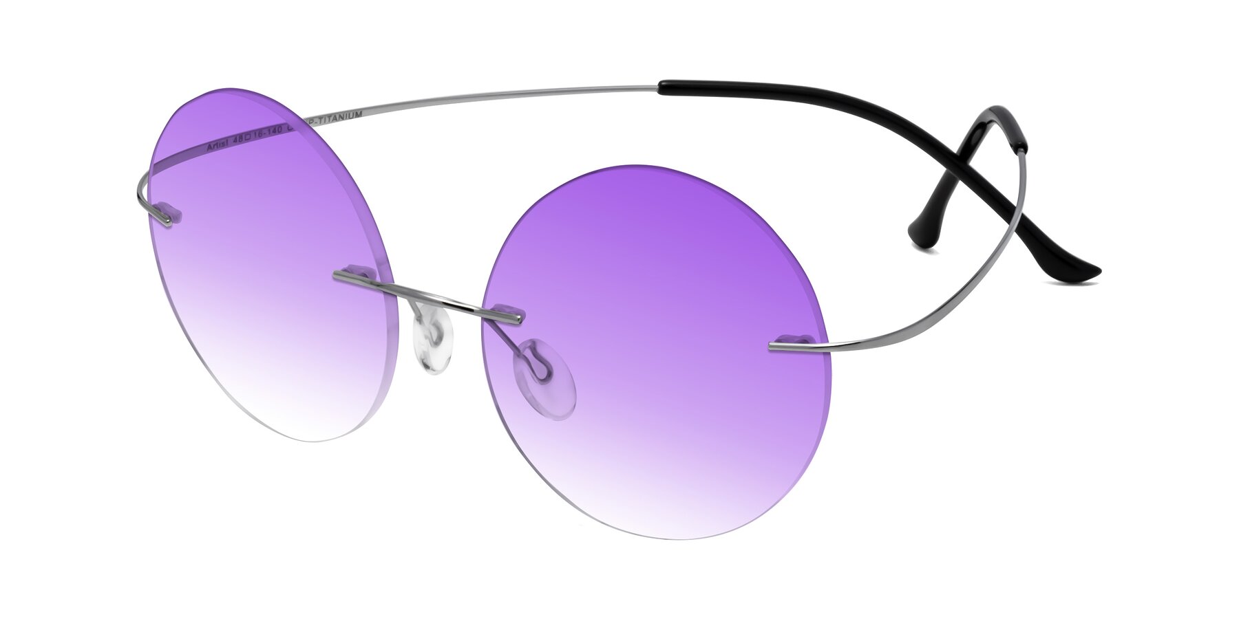 Angle of Artist in Silver with Purple Gradient Lenses