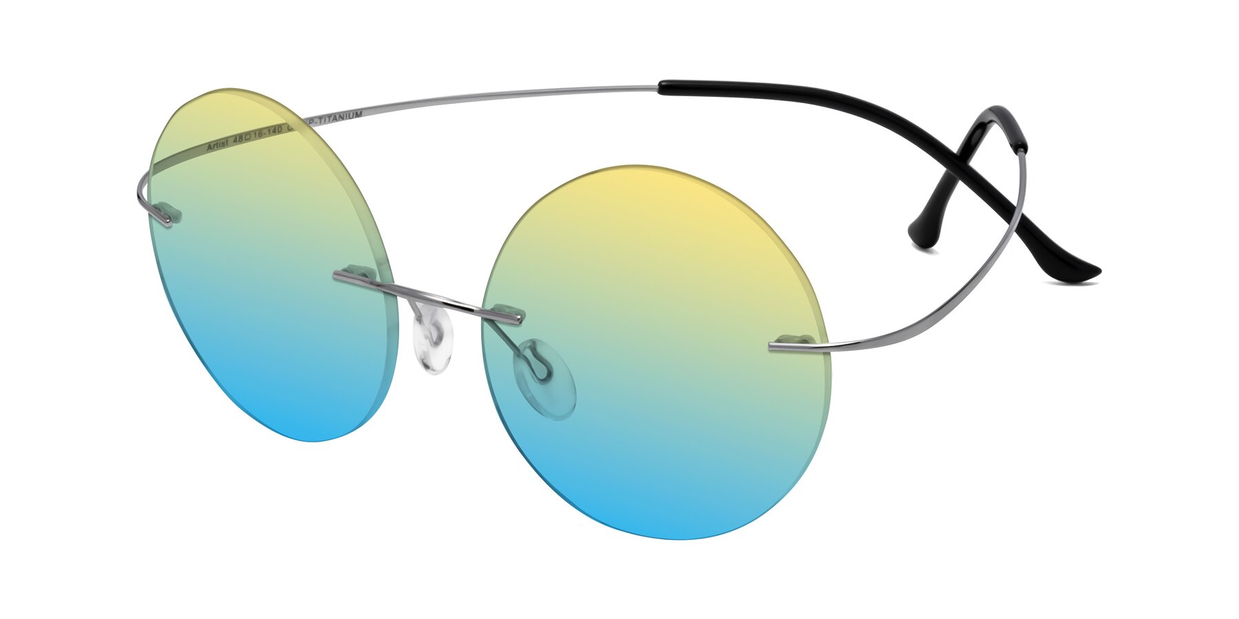 Angle of Artist in Silver with Yellow / Blue Gradient Lenses