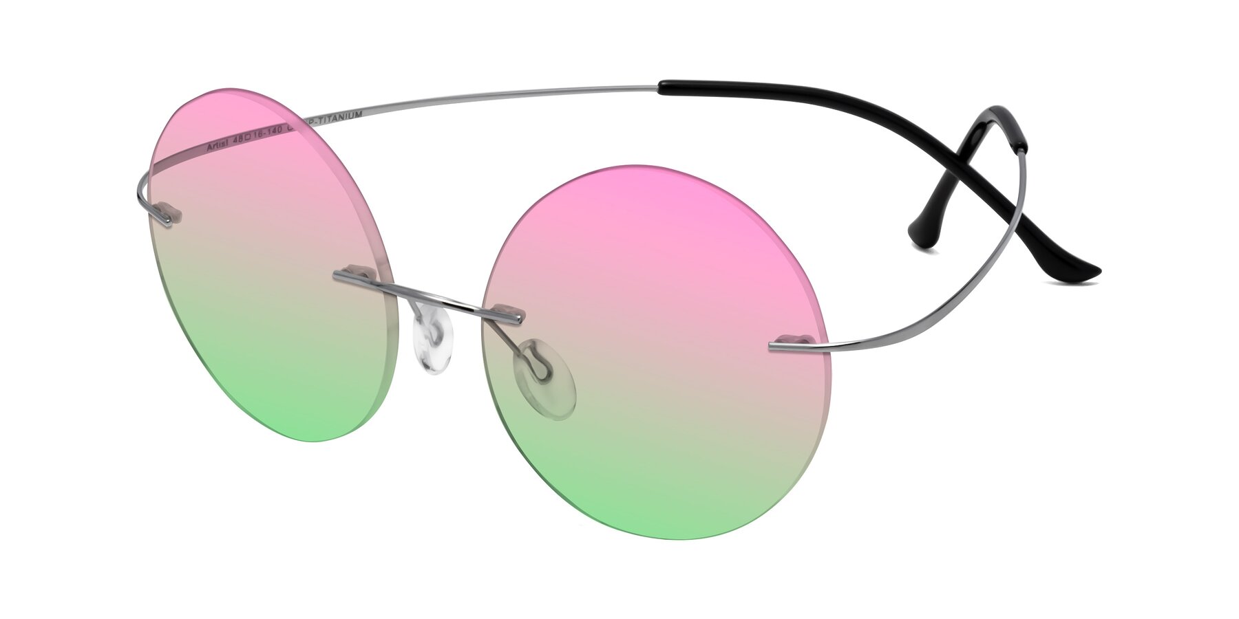 Angle of Artist in Silver with Pink / Green Gradient Lenses