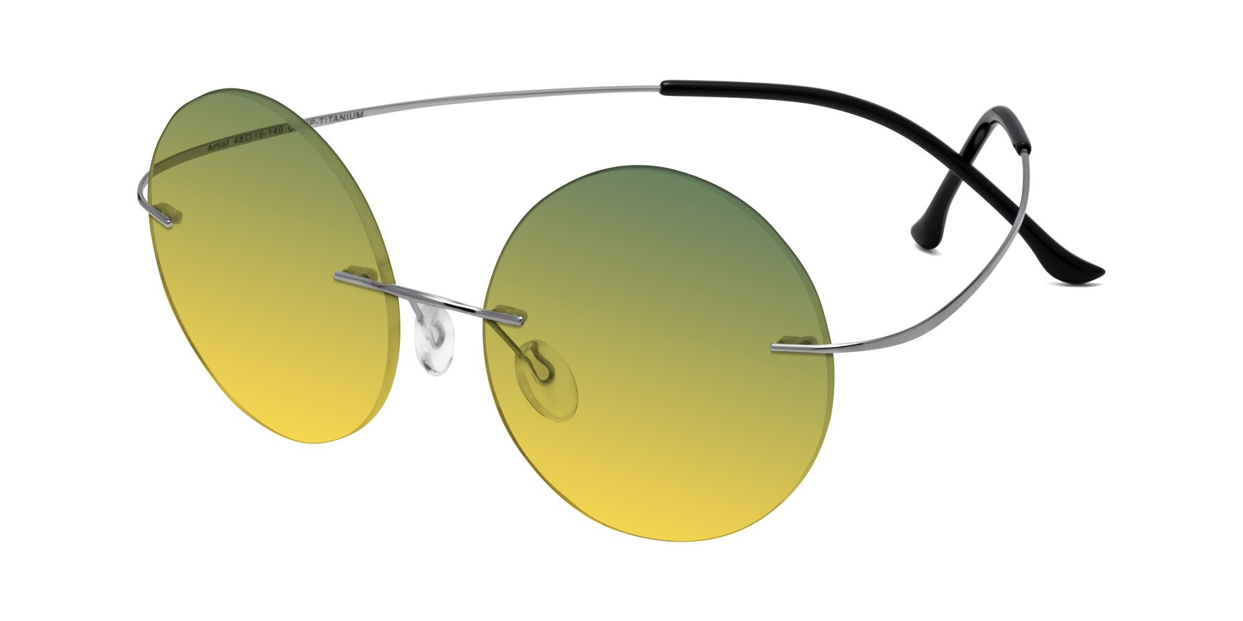 Angle of Artist in Silver with Green / Yellow Gradient Lenses