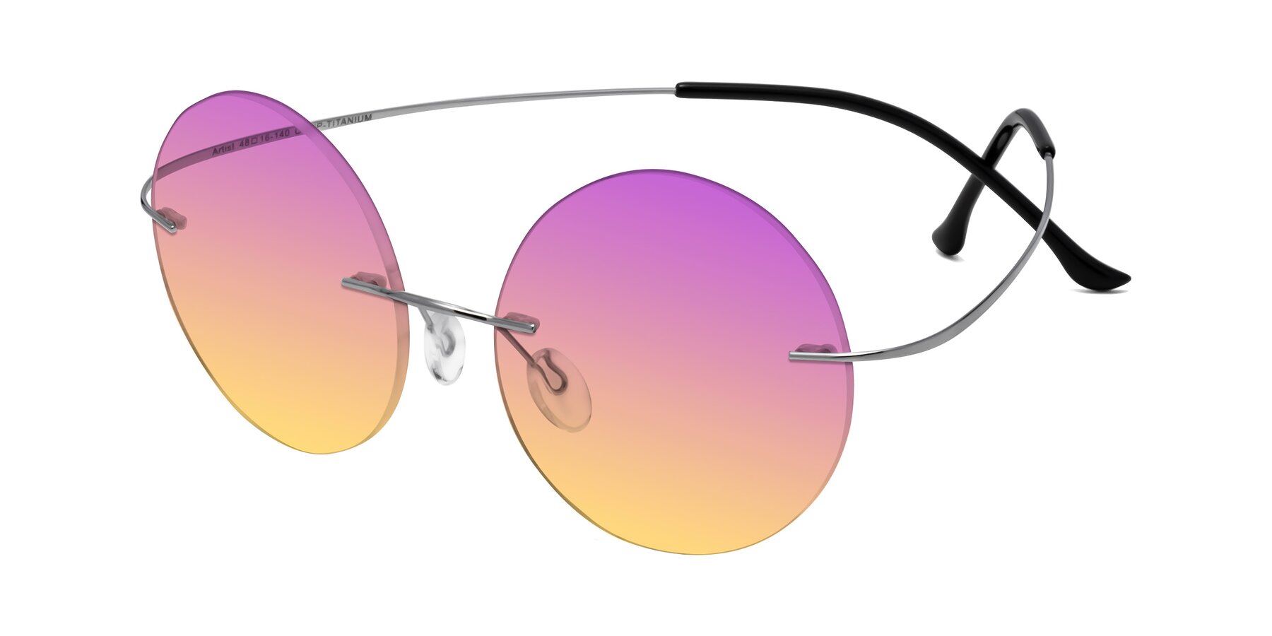 Angle of Artist in Silver with Purple / Yellow Gradient Lenses