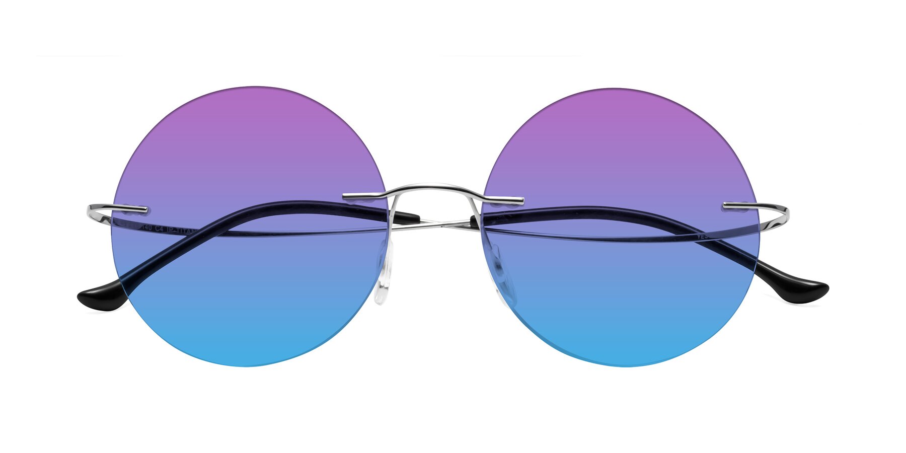 Folded Front of Artist in Silver with Purple / Blue Gradient Lenses
