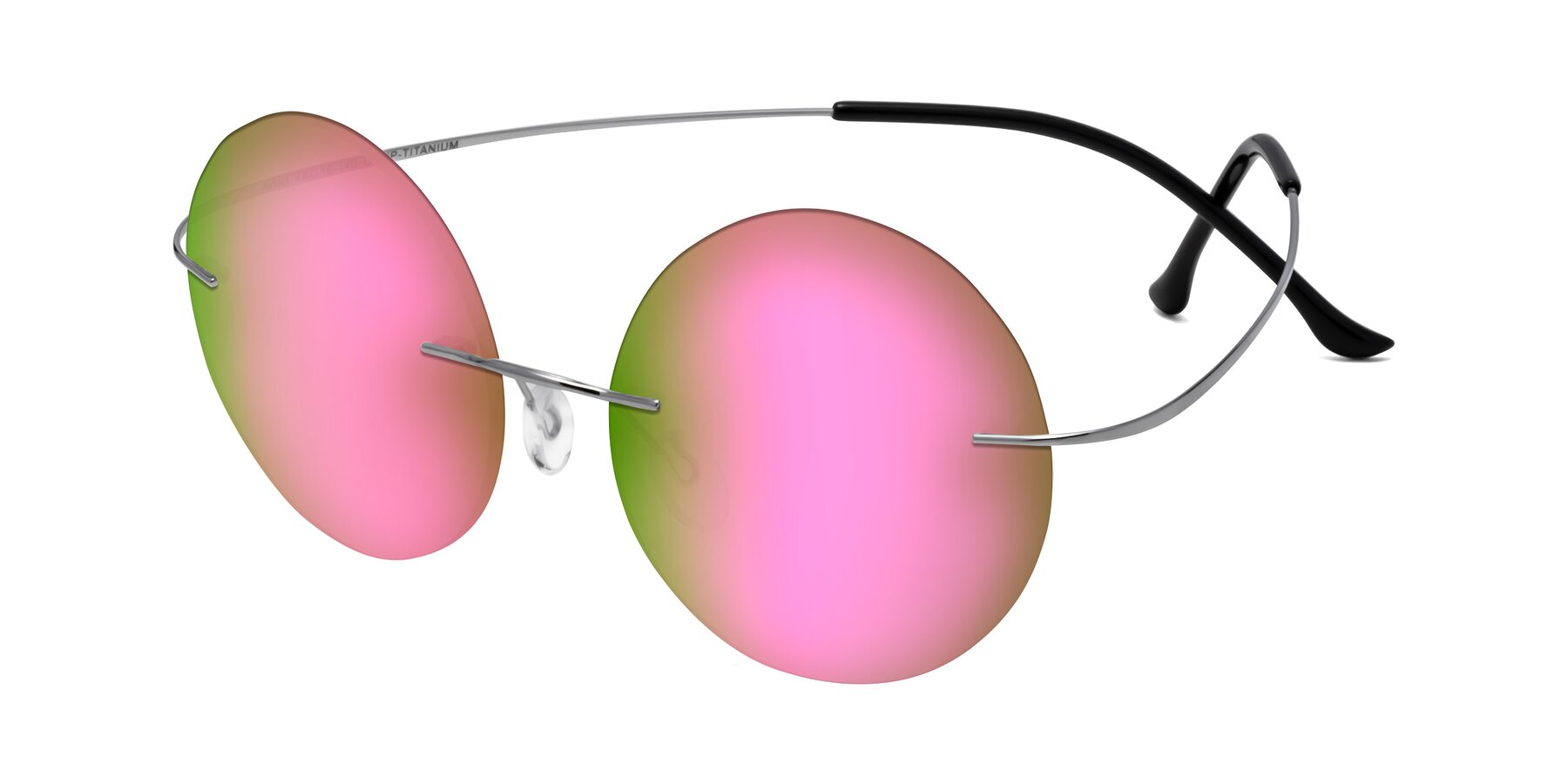 Angle of Artist in Silver with Pink Mirrored Lenses