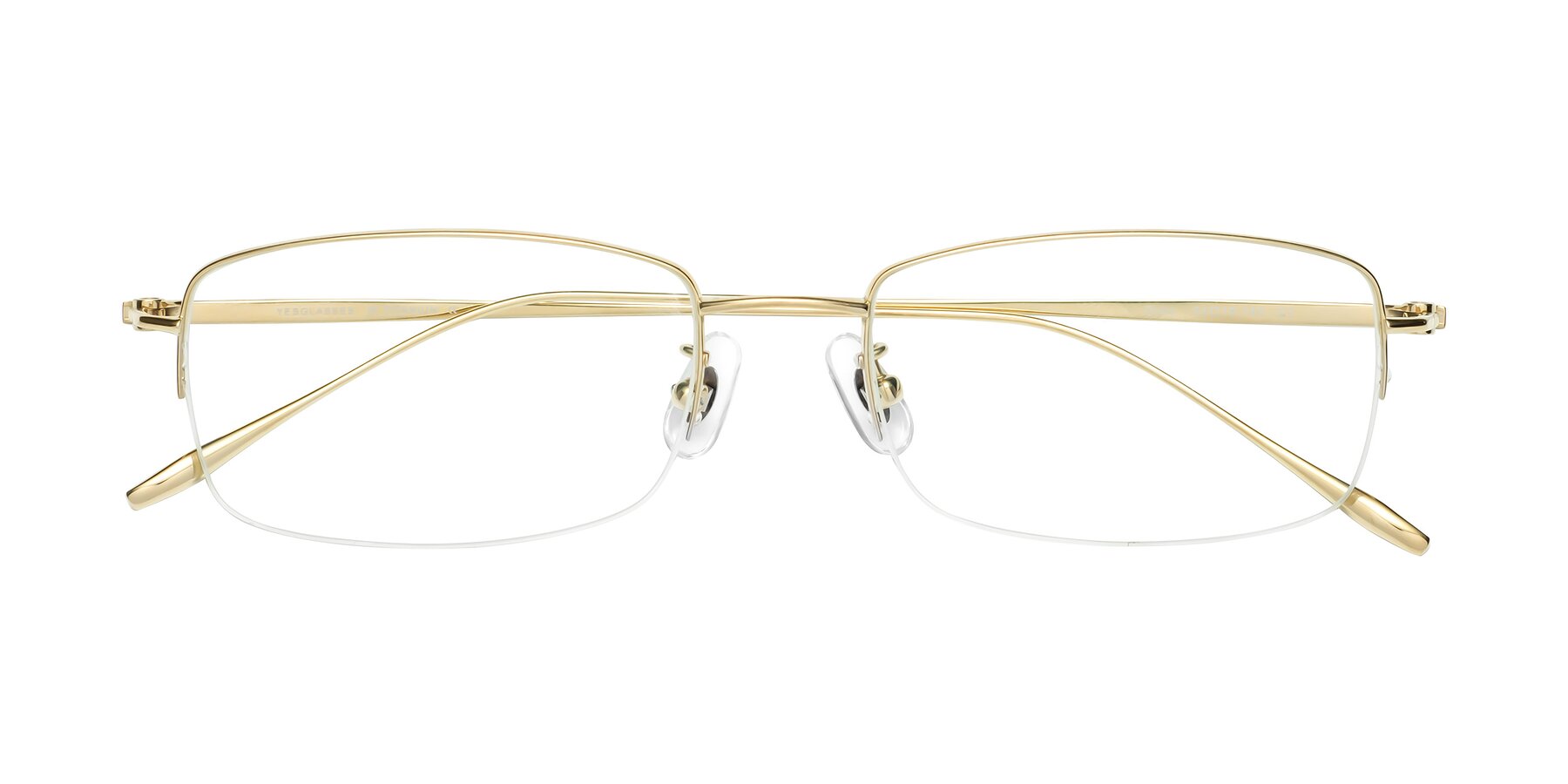 Folded Front of Duke in Gold with Clear Eyeglass Lenses