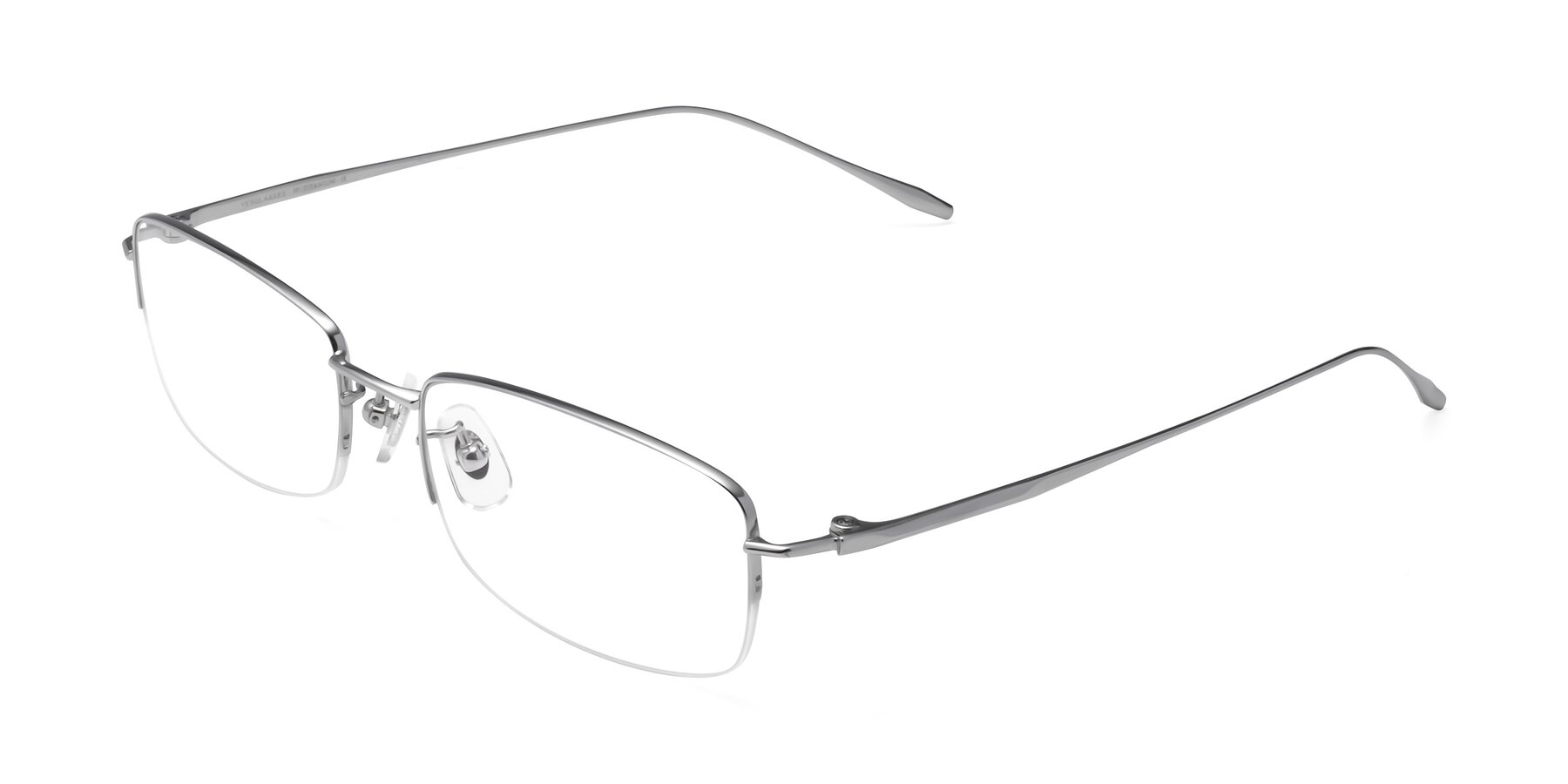Angle of Duke in Silver with Clear Eyeglass Lenses