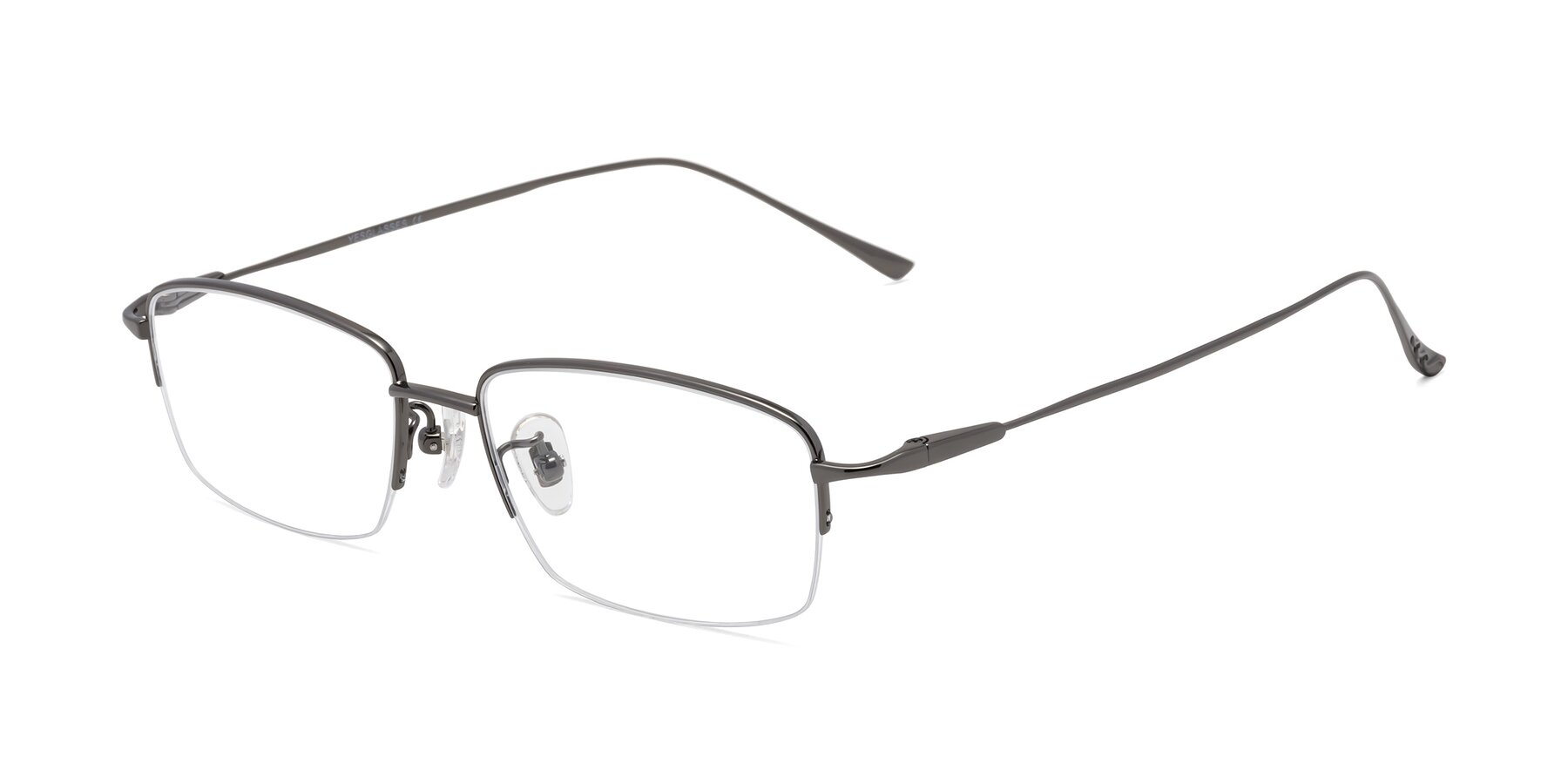 Angle of Duke in Gunmetal with Clear Eyeglass Lenses