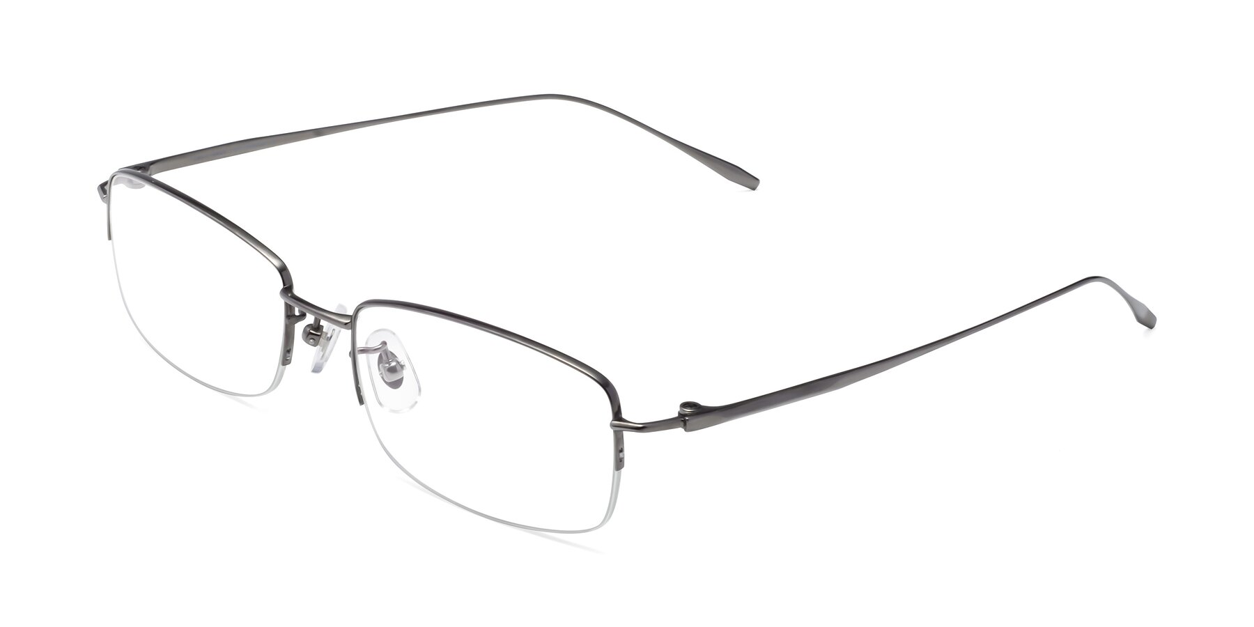 Angle of Duke in Gunmetal with Clear Eyeglass Lenses