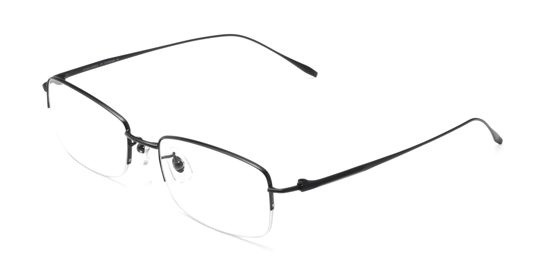 Angle of Duke in Matt Black with Clear Reading Eyeglass Lenses
