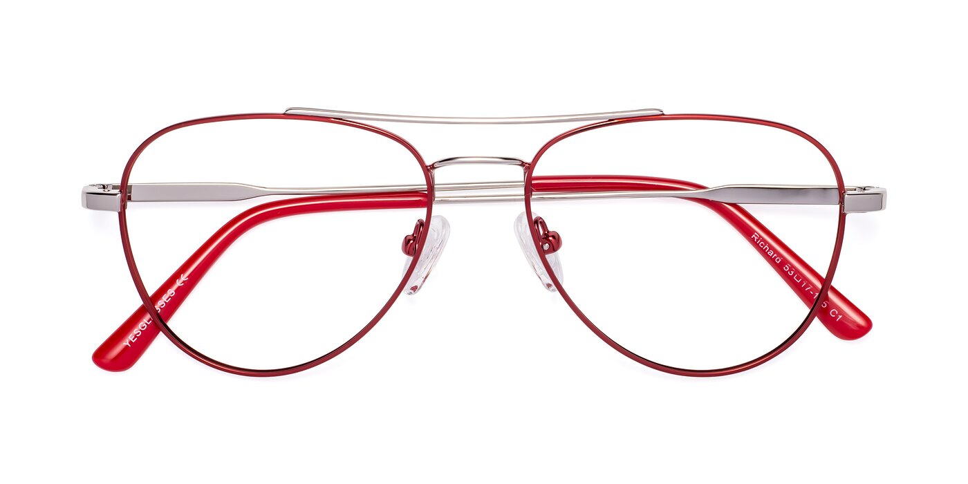 Richard - Red / Silver Eyeglasses