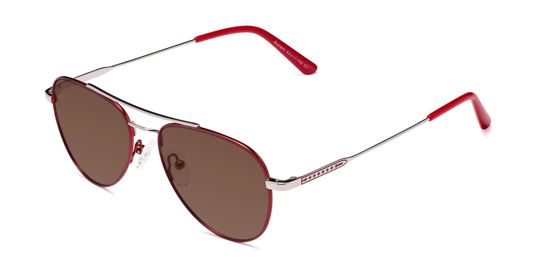 Angle of Richard in Red-Silver with Brown Tinted Lenses
