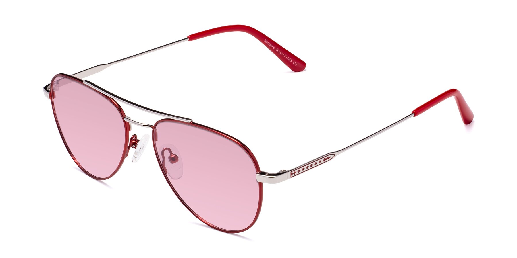 Angle of Richard in Red-Silver with Light Wine Tinted Lenses