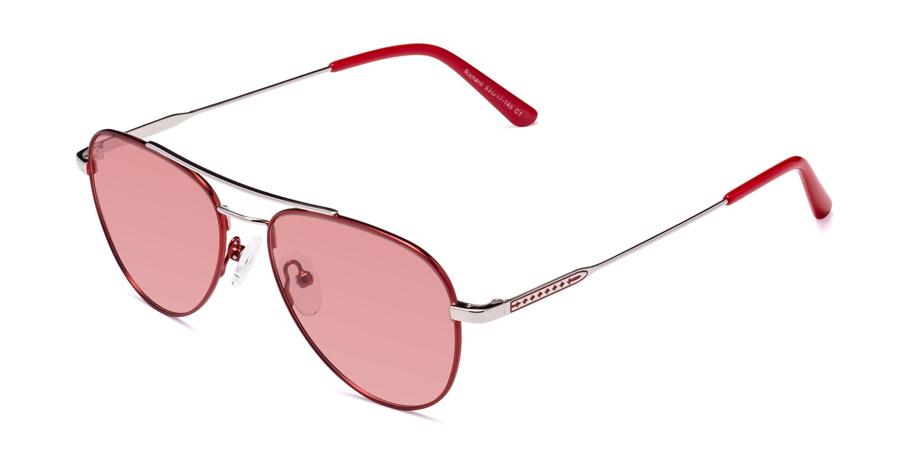 Angle of Richard in Red-Silver with Medium Garnet Tinted Lenses