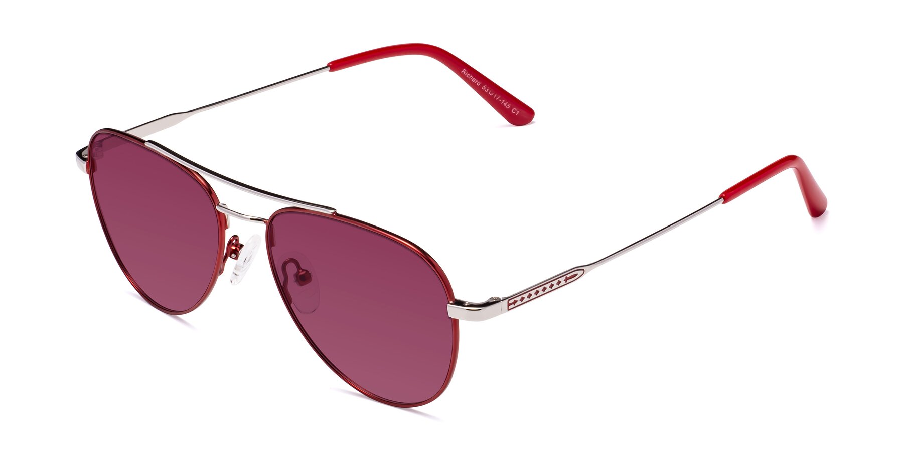 Angle of Richard in Red-Silver with Wine Tinted Lenses