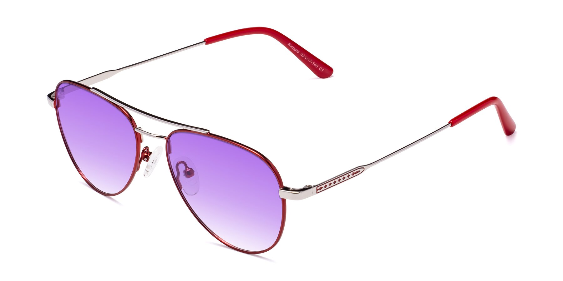 Angle of Richard in Red-Silver with Purple Gradient Lenses