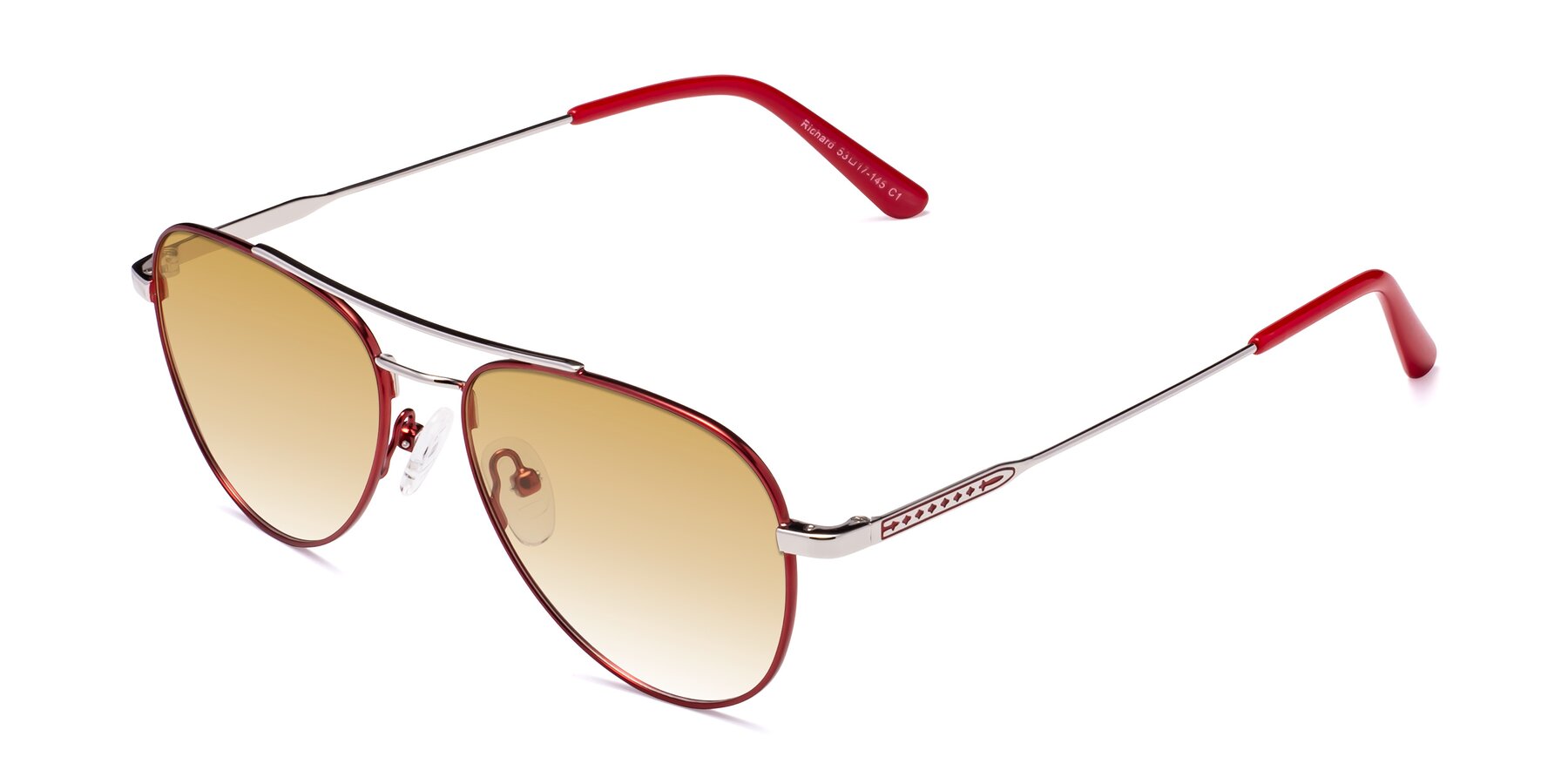 Angle of Richard in Red-Silver with Champagne Gradient Lenses